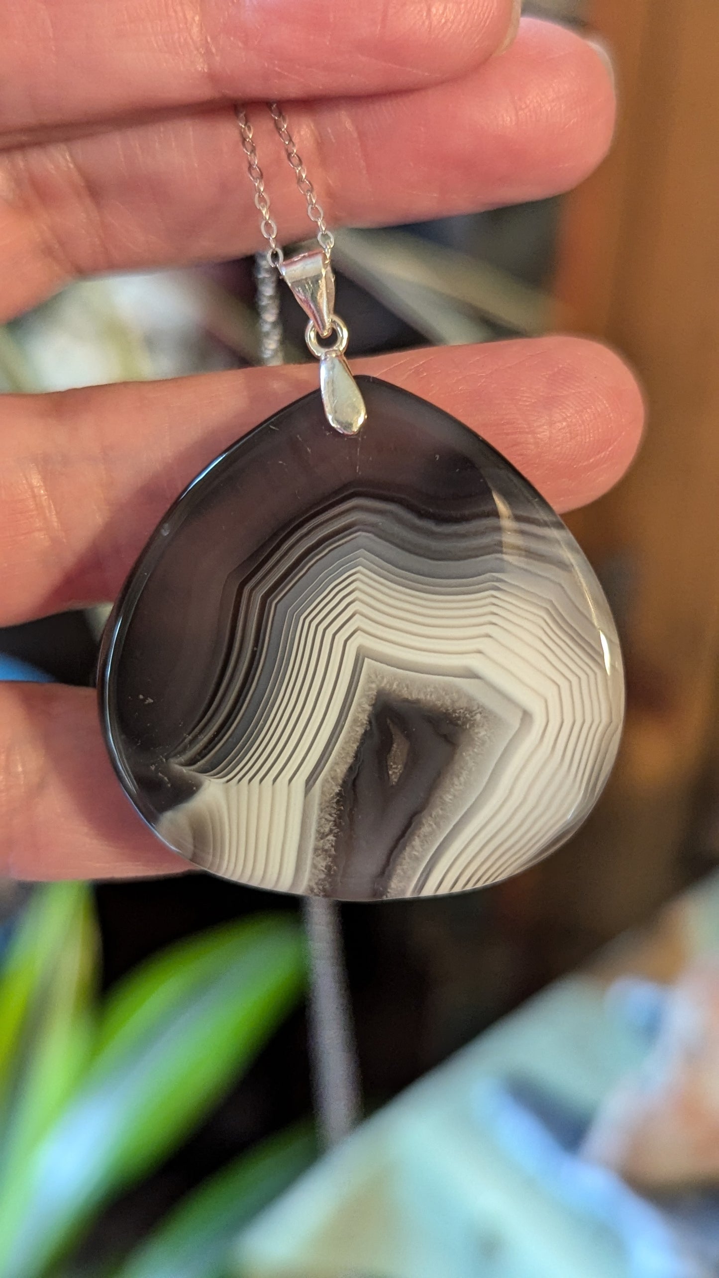 Agate Necklace (Sterling Silver) - COURAGE, STRENGTH, PROTECTION
