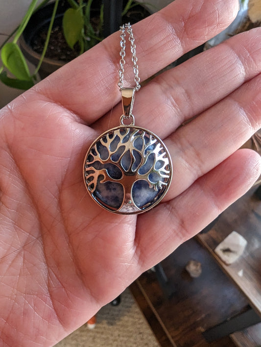 Tree of Life Pendant (Sodalite) - HARMONY, SELF EXPRESSION, FOCUS