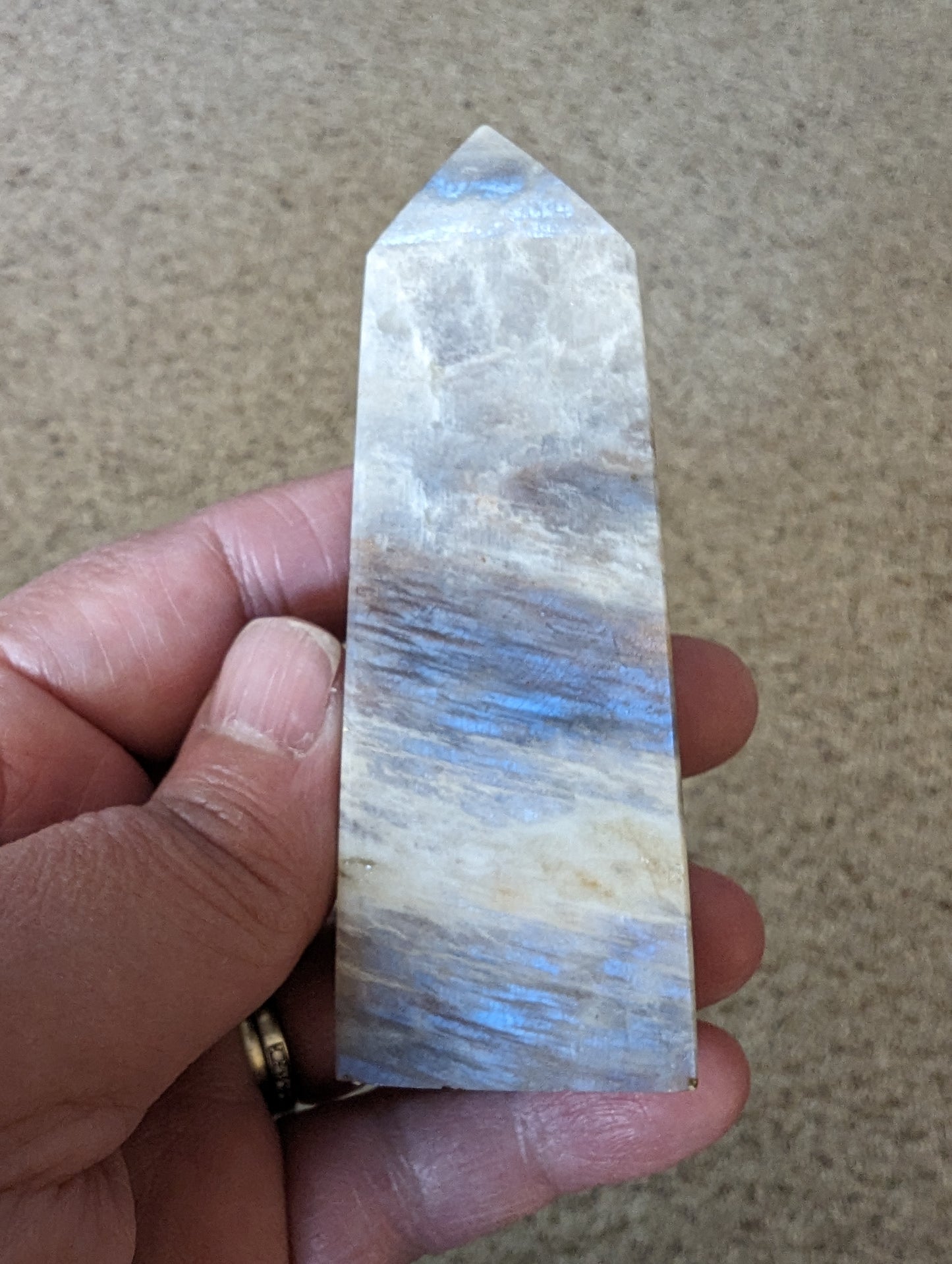 Blue Moonstone Energy Tower - DIVINE INSPIRATION, NEW BEGINNINGS, GROWTH