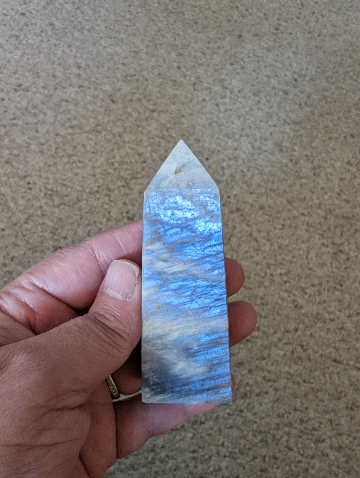 Blue Moonstone Energy Tower - DIVINE INSPIRATION, NEW BEGINNINGS, GROWTH