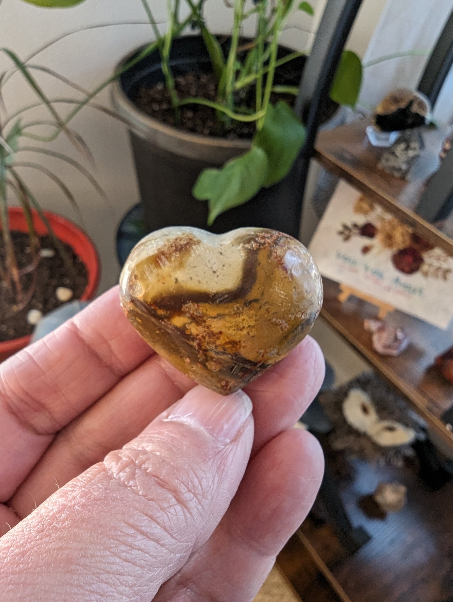 Polychrome Jasper Heart - COMPASSION, CONTENT, NURTURING