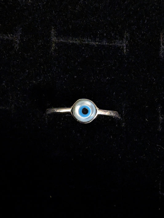 Evil Eye Dainty Ring (Sterling Silver)