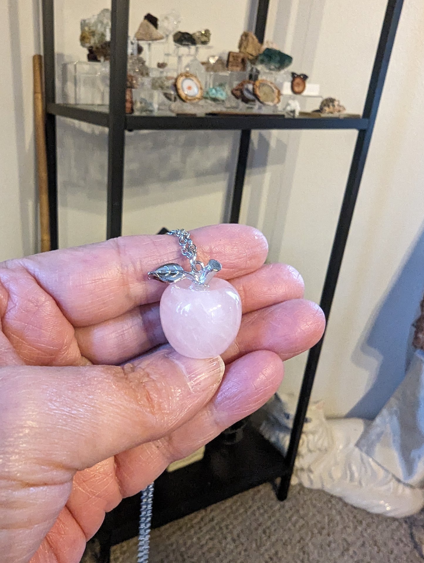 Apple Necklace (Rose Quartz) - LOVE, PROTECTION, FORGIVENESS