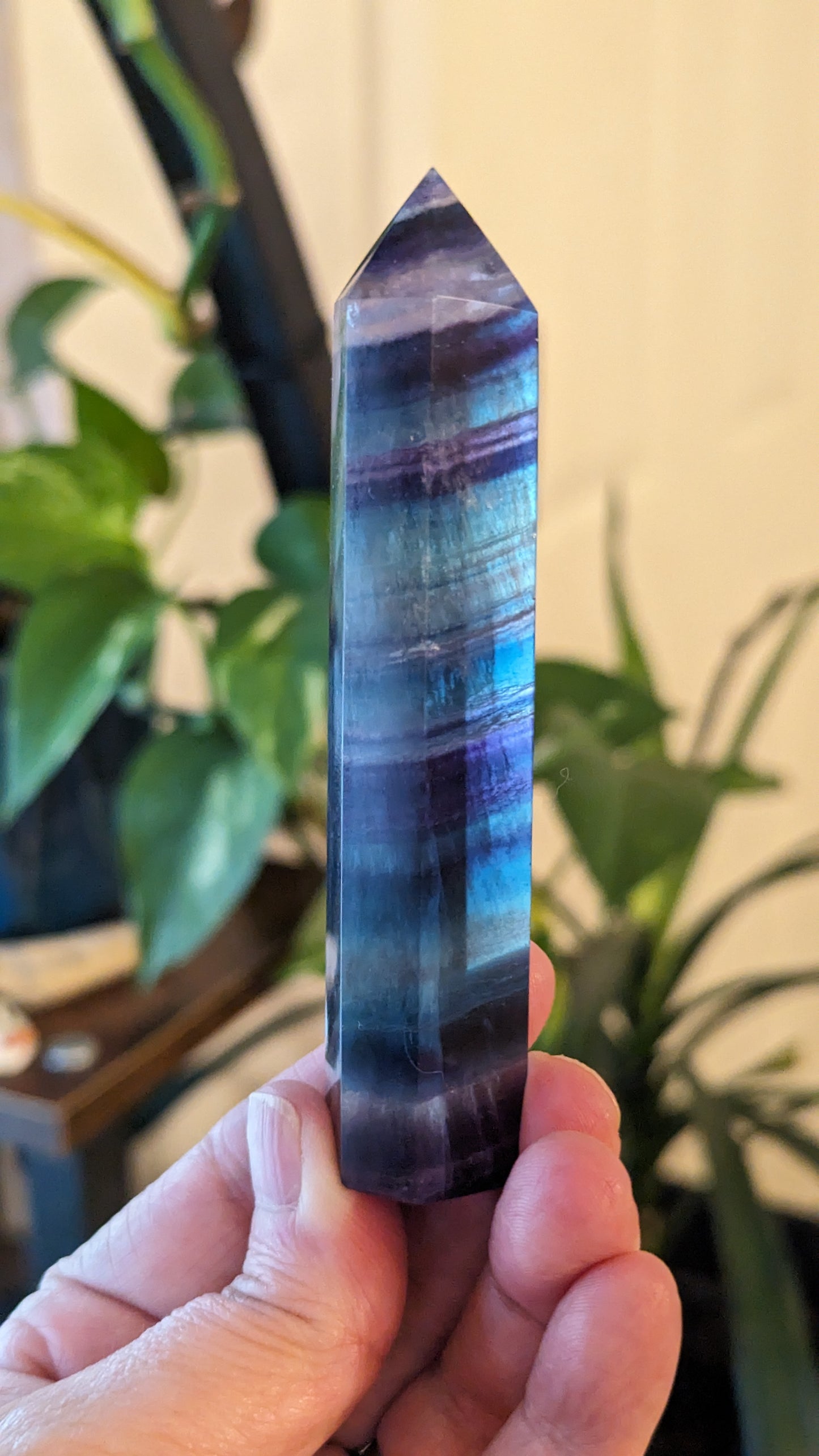 Rainbow Fluorite Energy Tower - GROWTH, RE-ENERGIZE- HEALING