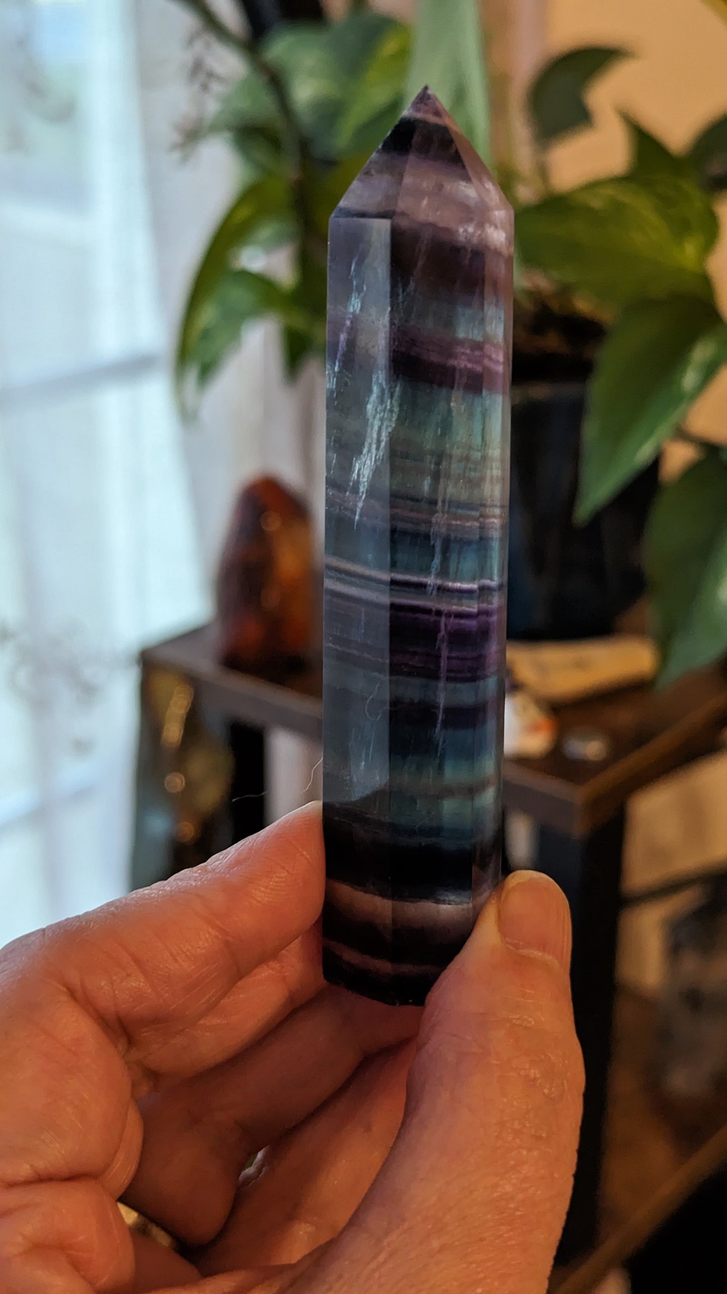 Rainbow Fluorite Energy Tower - GROWTH, RE-ENERGIZE- HEALING