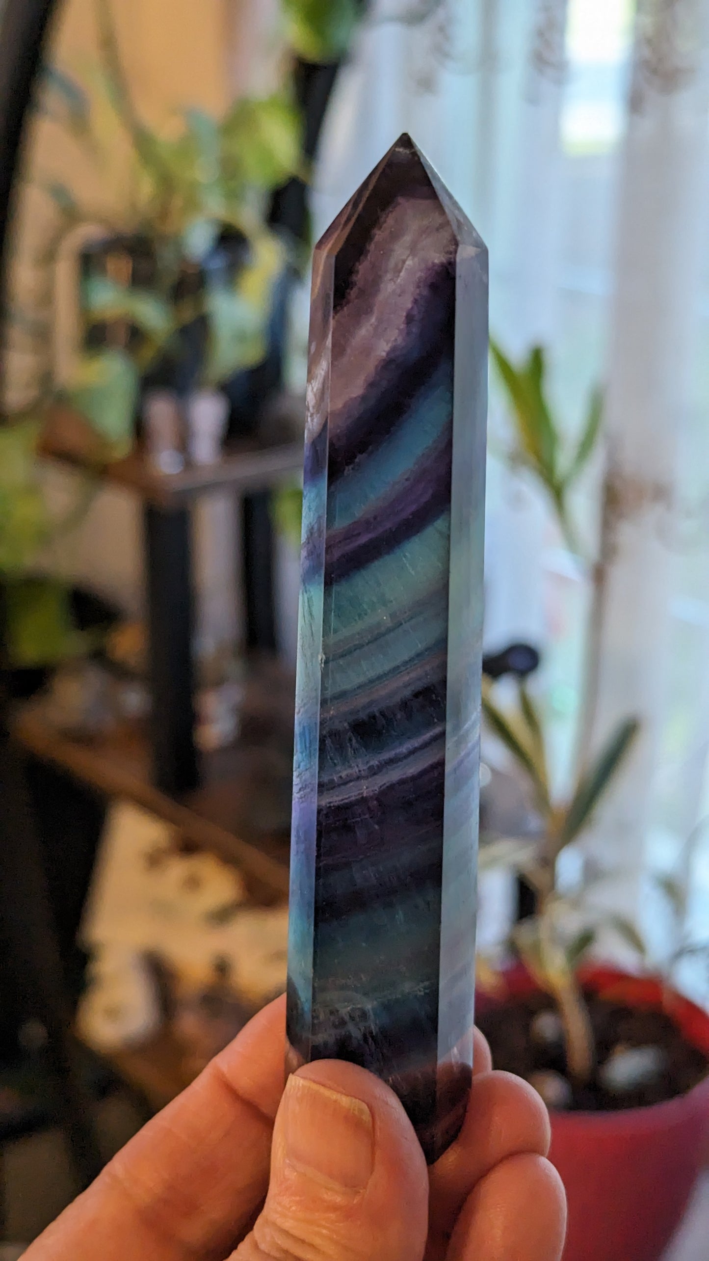 Rainbow Fluorite Energy Tower - GROWTH, RE-ENERGIZE- HEALING