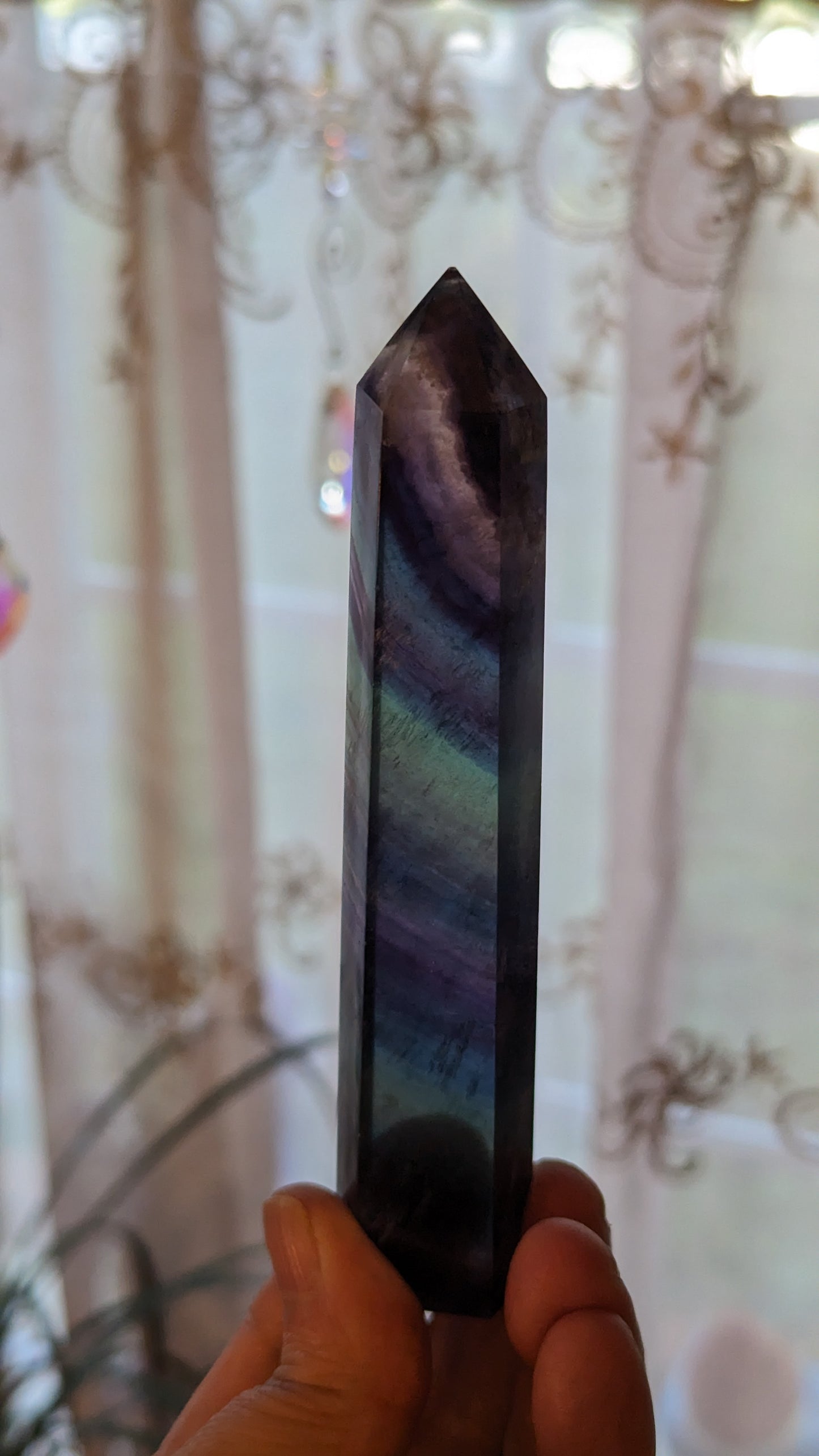 Rainbow Fluorite Energy Tower - GROWTH, RE-ENERGIZE- HEALING