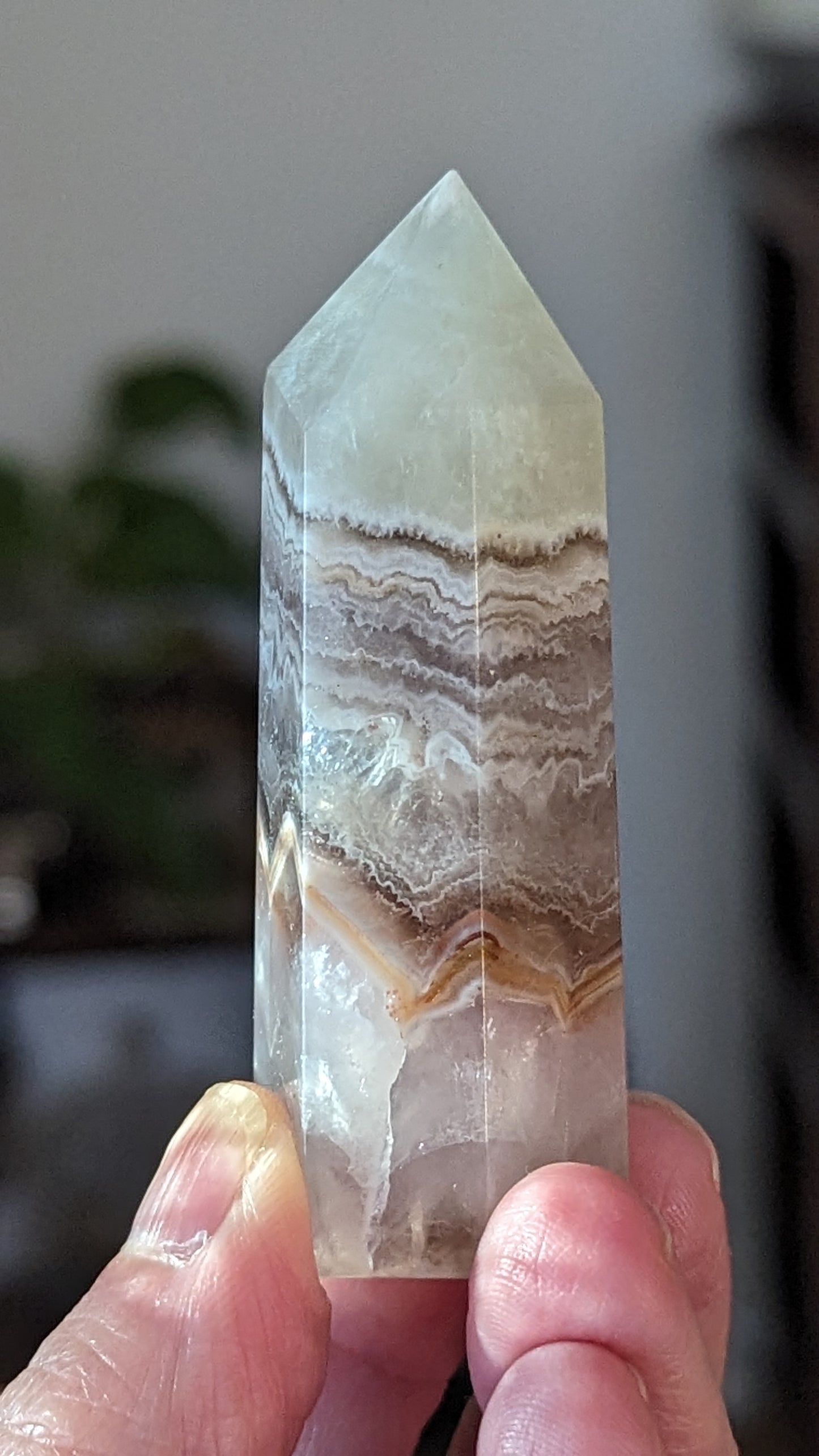 Agate with Amethyst Energy Tower