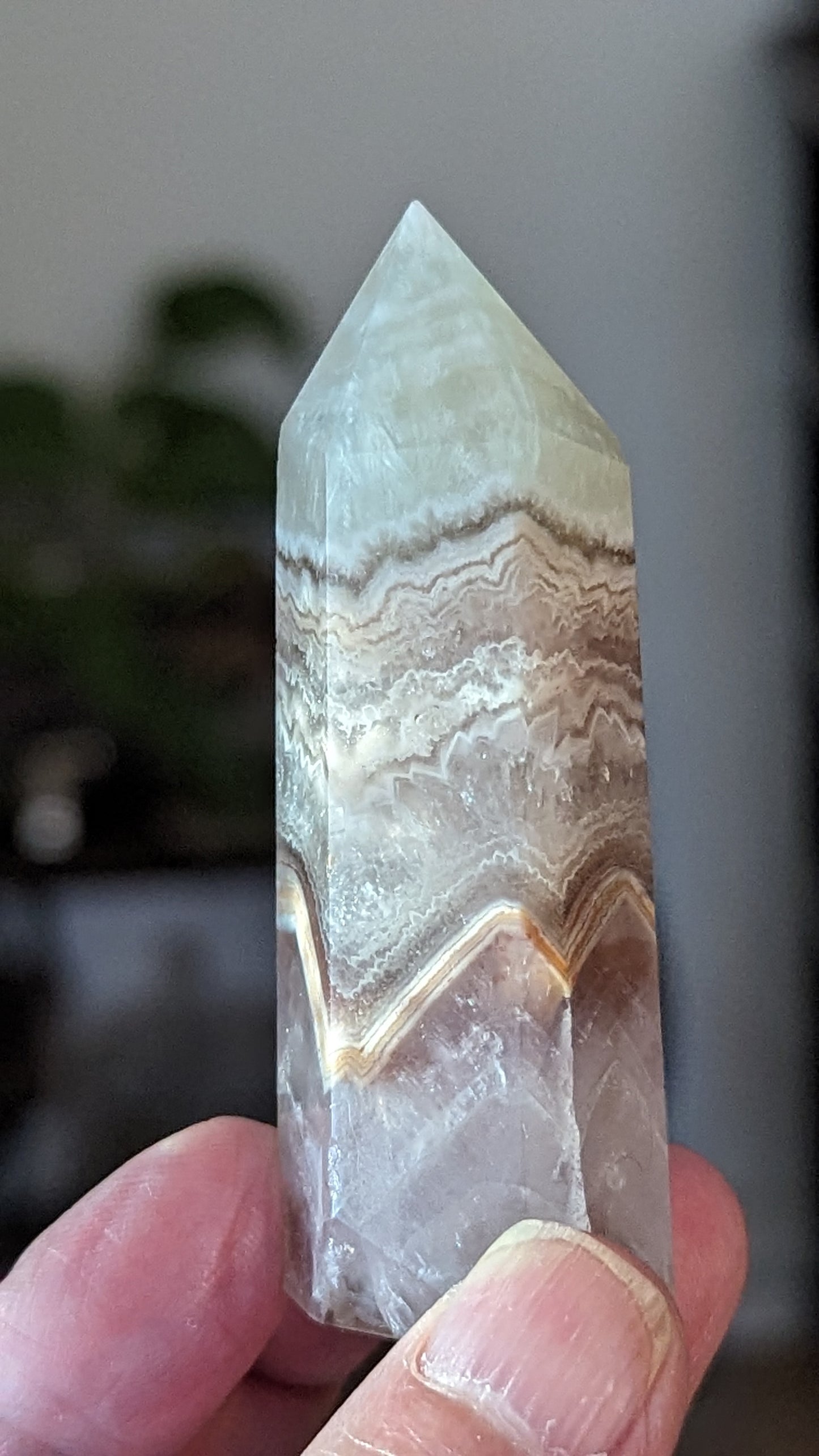 Agate with Amethyst Energy Tower