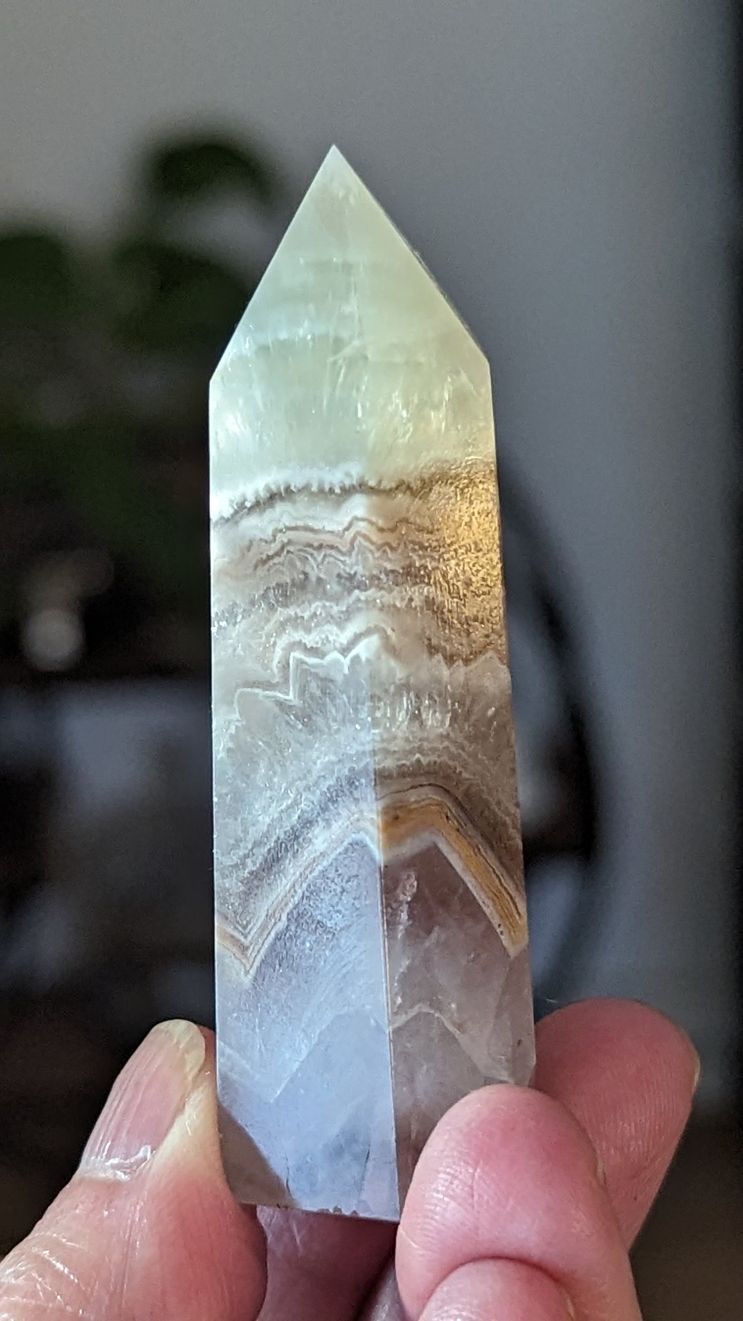 Agate with Amethyst Energy Tower