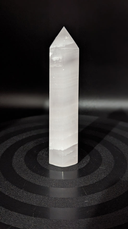 Pink Calcite Energy Tower (UV Reaction)