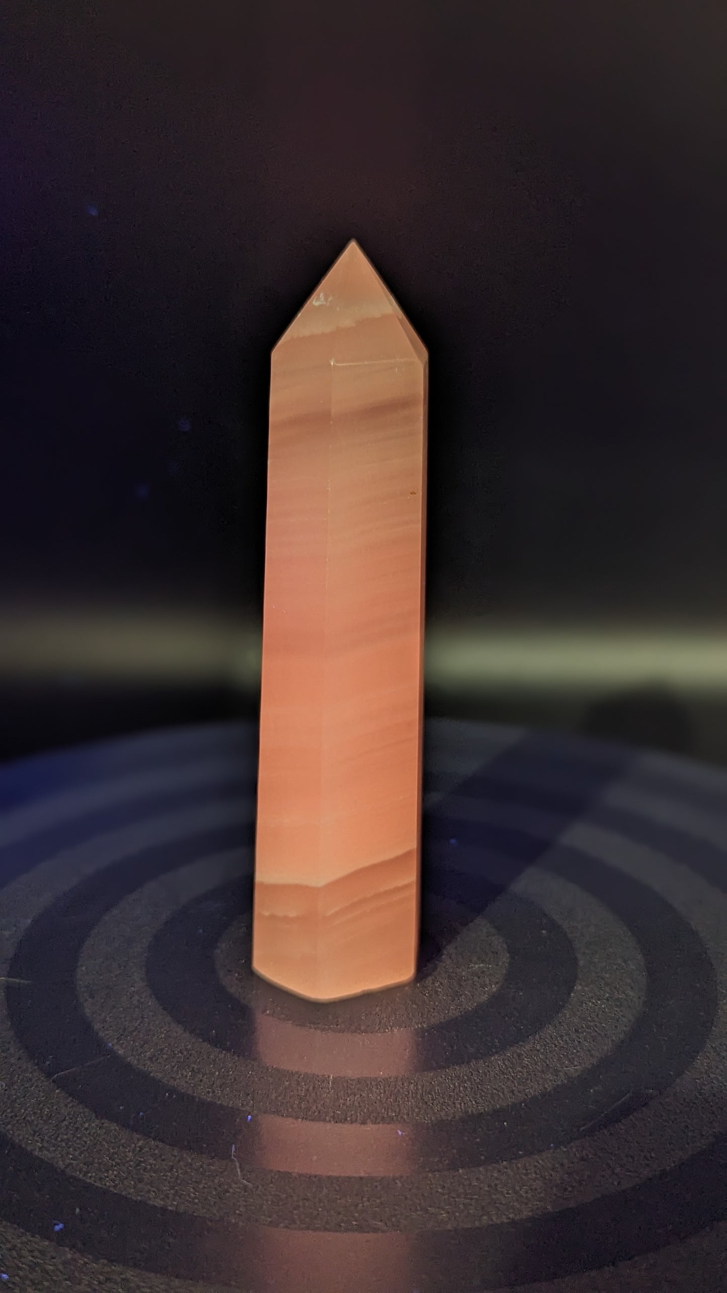 Pink Calcite Energy Tower (UV Reaction)