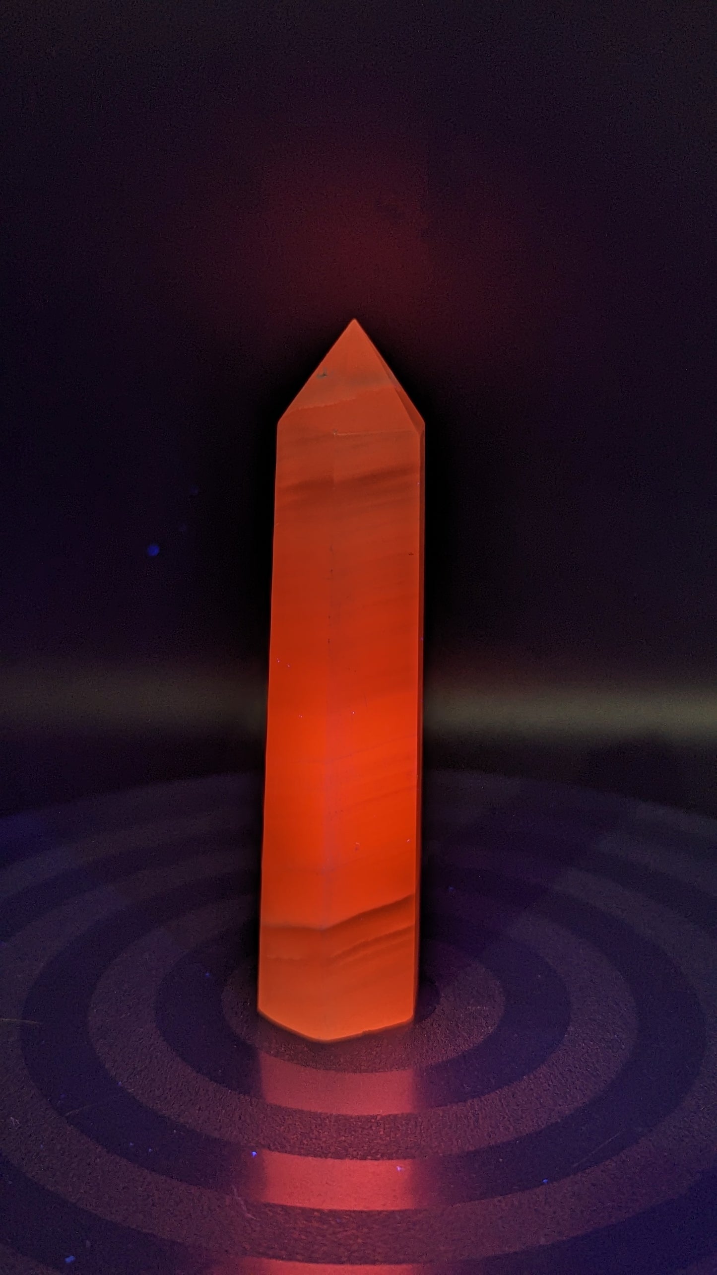 Pink Calcite Energy Tower (UV Reaction)