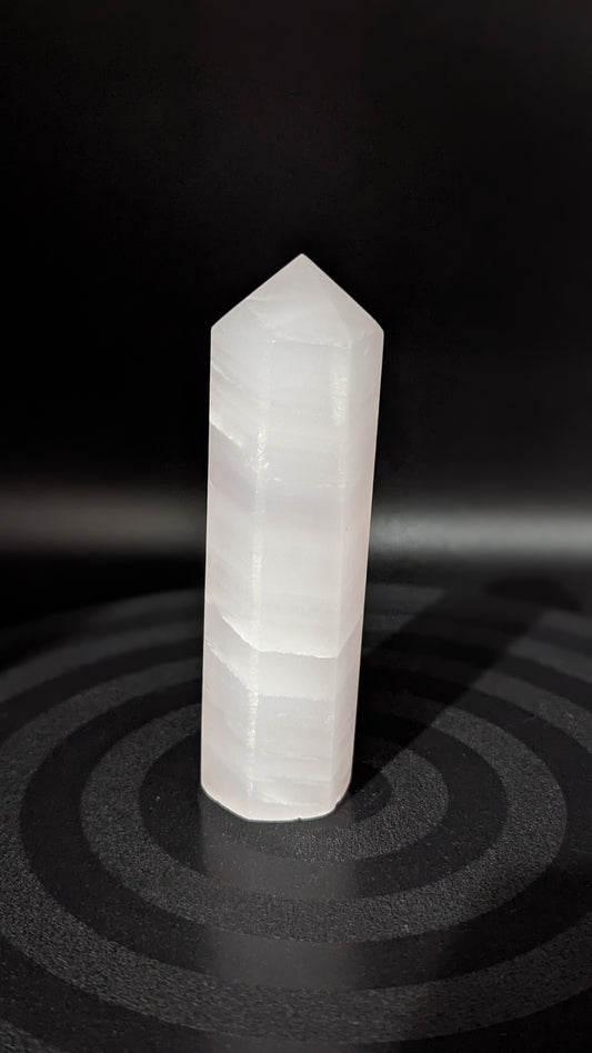 Pink Calcite Energy Tower (UV Reaction)