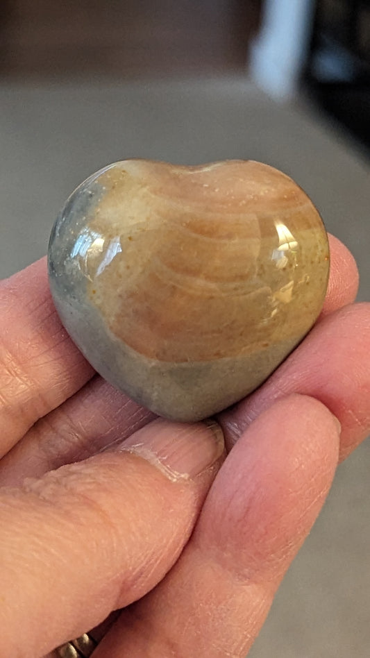 Polychrome Jasper Heart - COMPASSION, CONTENT, NURTURING