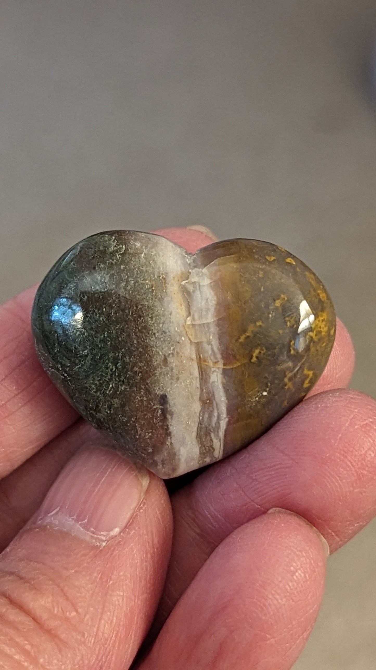 Polychrome Jasper Heart - COMPASSION, CONTENT, NURTURING