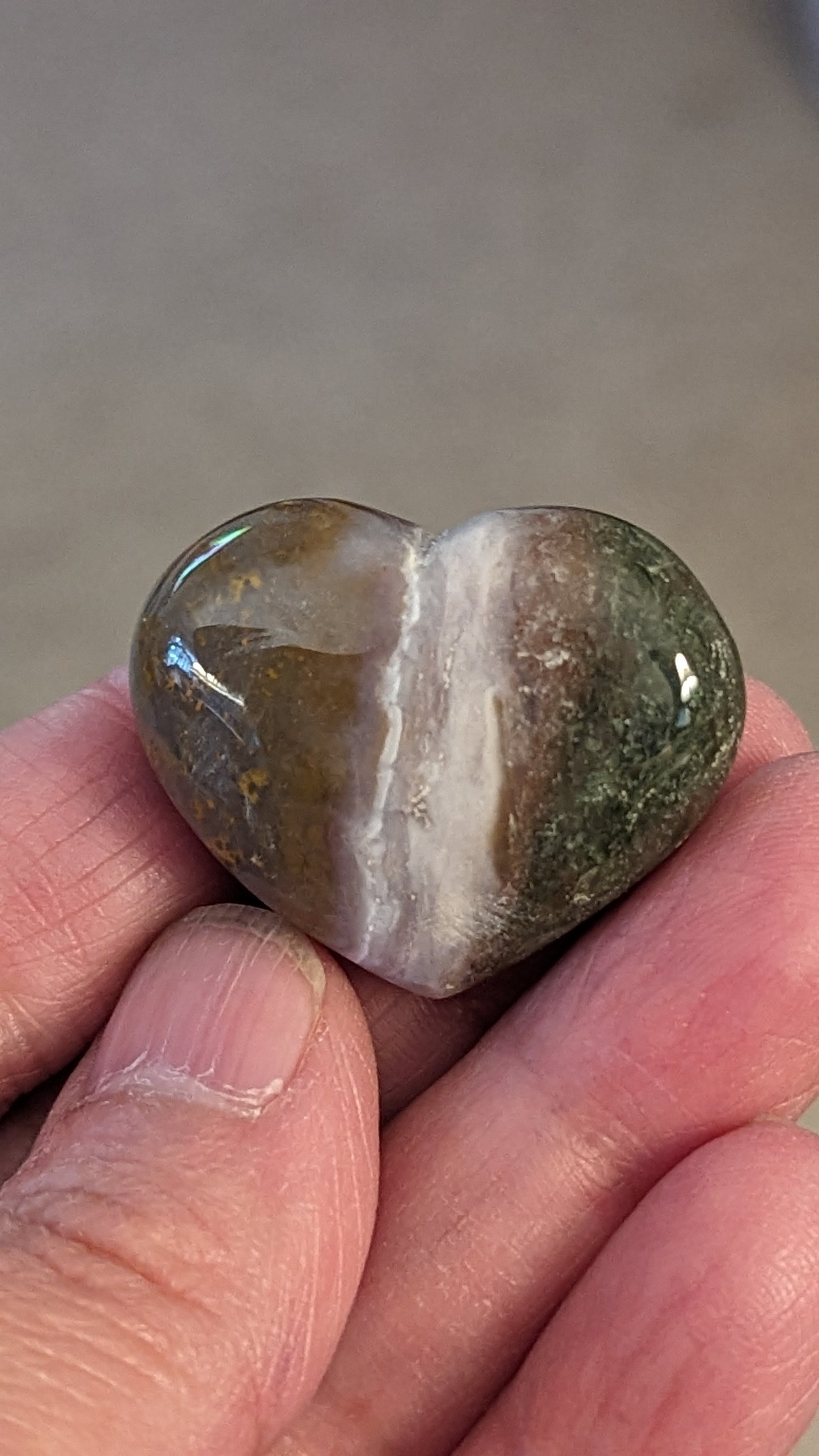 Polychrome Jasper Heart - COMPASSION, CONTENT, NURTURING