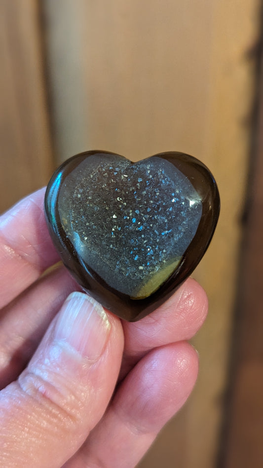 Druzy Agate Heart - PEACE, CREATIVITY, ABUNDANCE