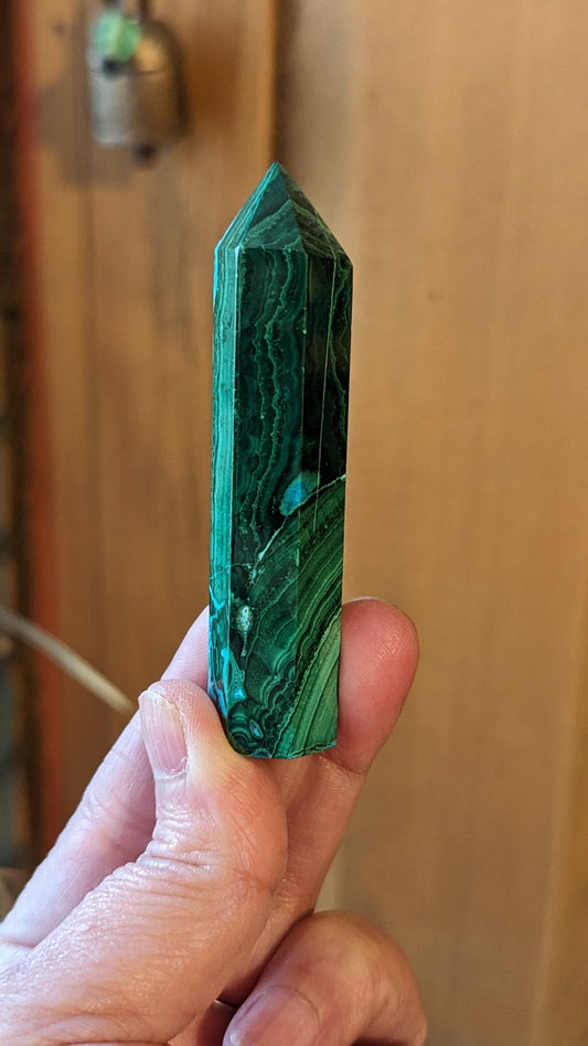 Malachite/Chrysocolla Energy Tower - ABUNDANCE, BALANCE, CLEANSING