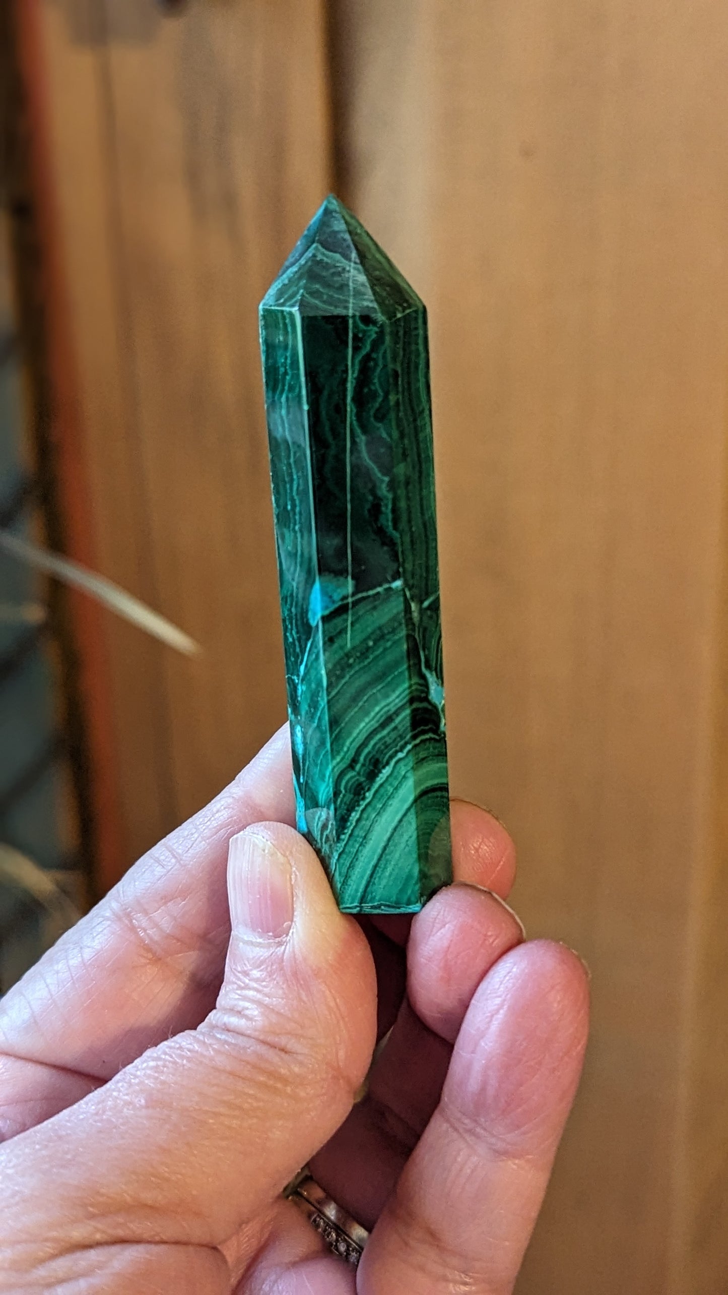 Malachite/Chrysocolla Energy Tower - ABUNDANCE, BALANCE, CLEANSING