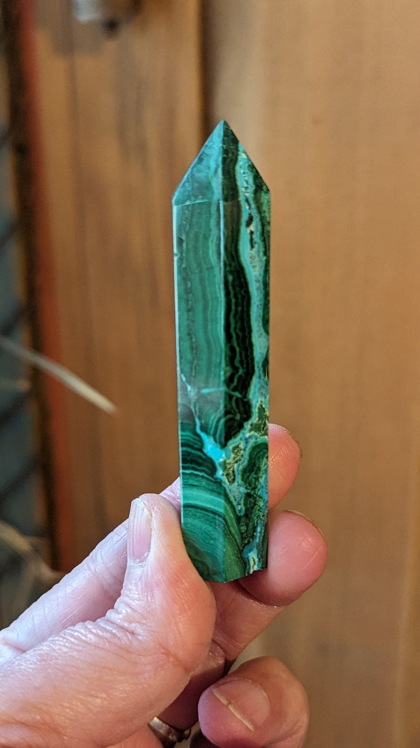 Malachite/Chrysocolla Energy Tower - ABUNDANCE, BALANCE, CLEANSING