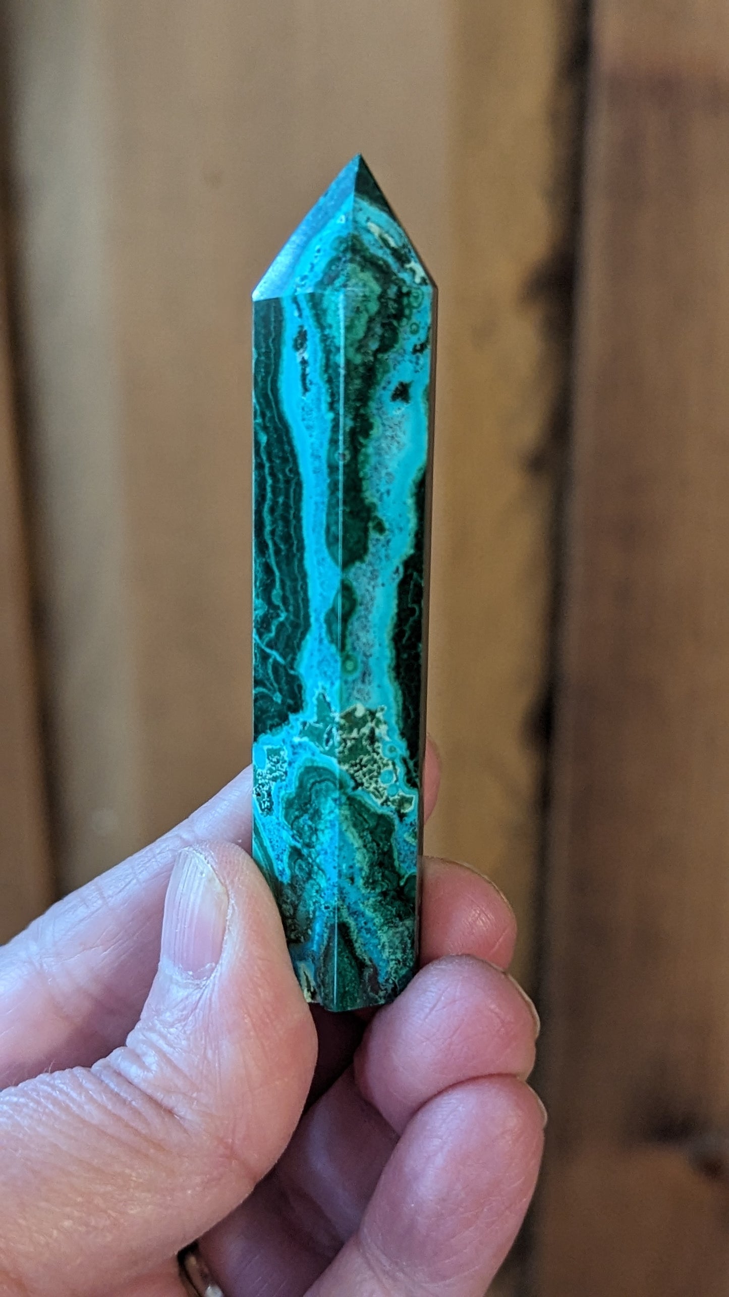 Malachite/Chrysocolla Energy Tower - ABUNDANCE, BALANCE, CLEANSING