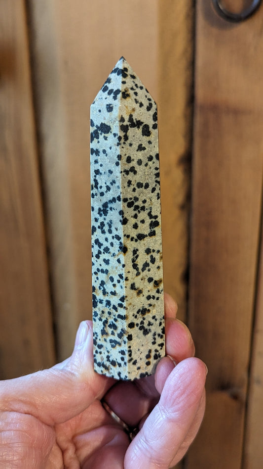 Dalmatian Jasper Energy Tower - COMPOSURE, GROUNDING, NURTURING