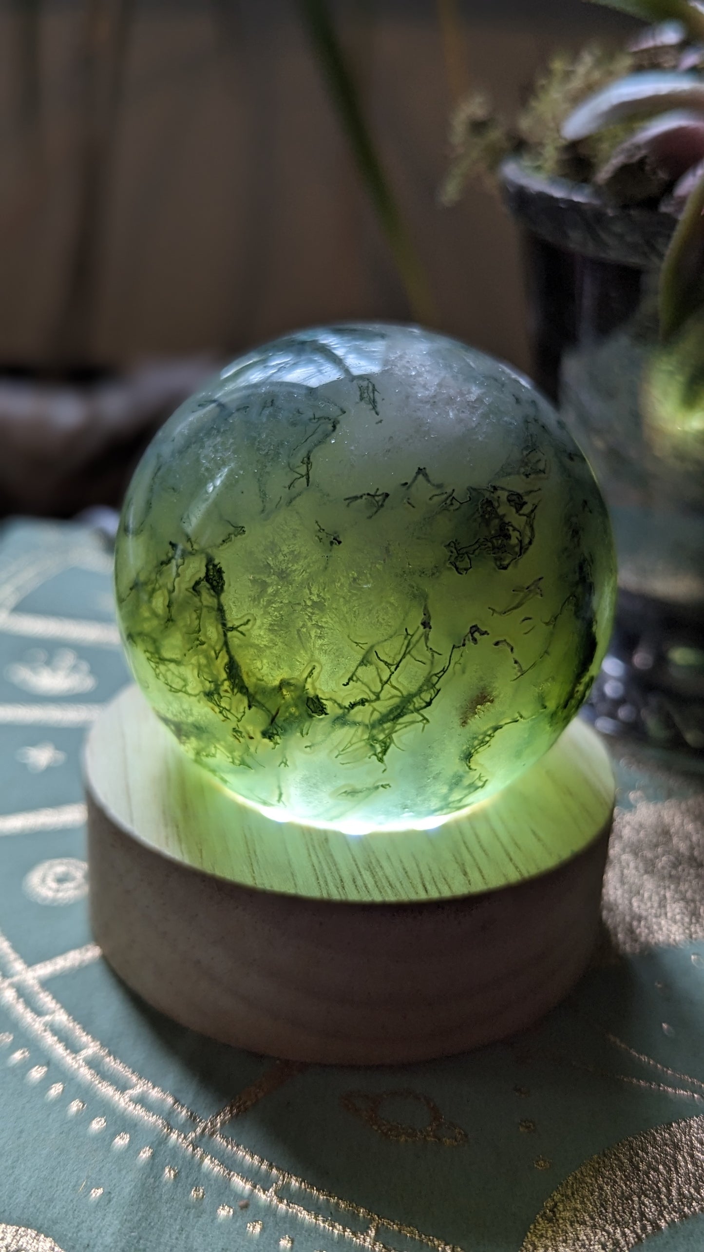 Moss Agate Sphere - PROSPERITY, SUCCESS, ABUNDANCE, CONGENIALITY, COMPATIBILITY, HEALING