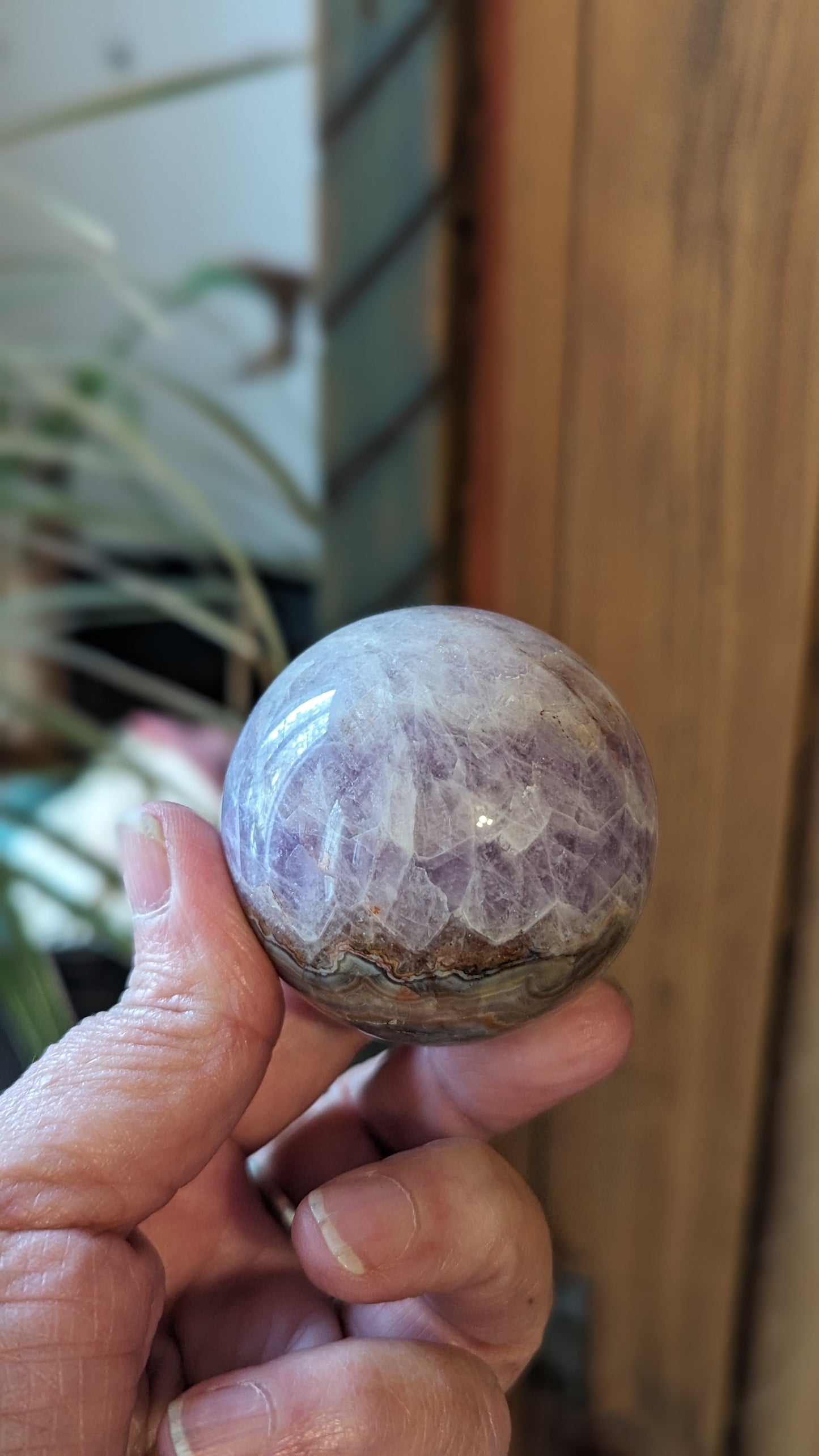 Agate with Amethyst Sphere