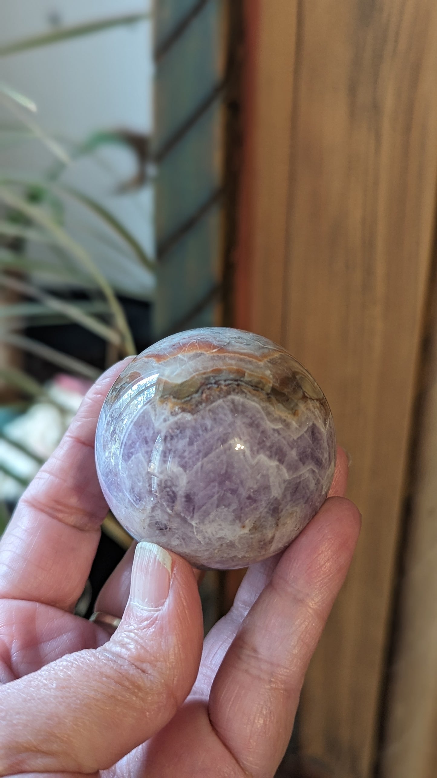 Agate with Amethyst Sphere