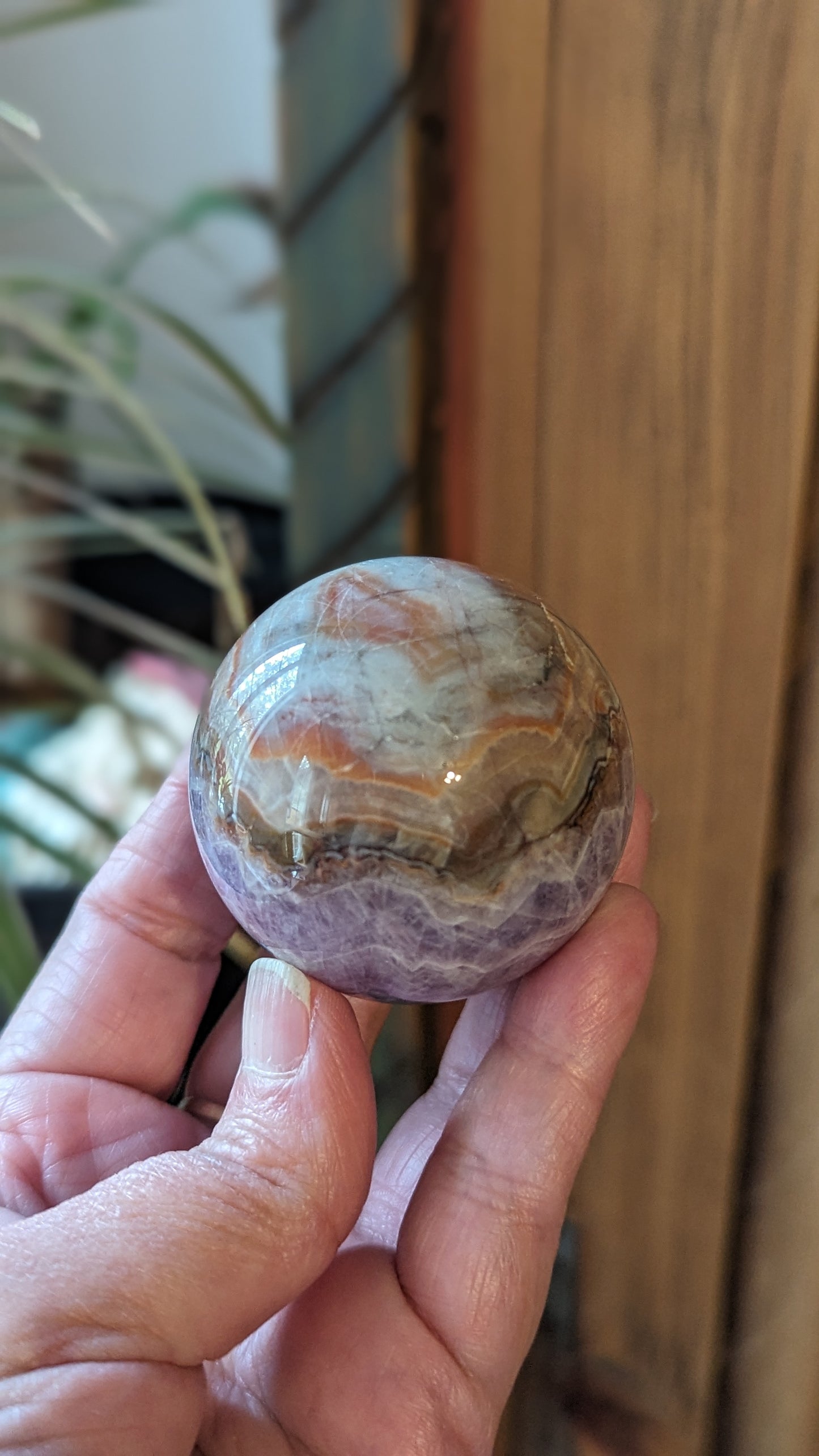 Agate with Amethyst Sphere