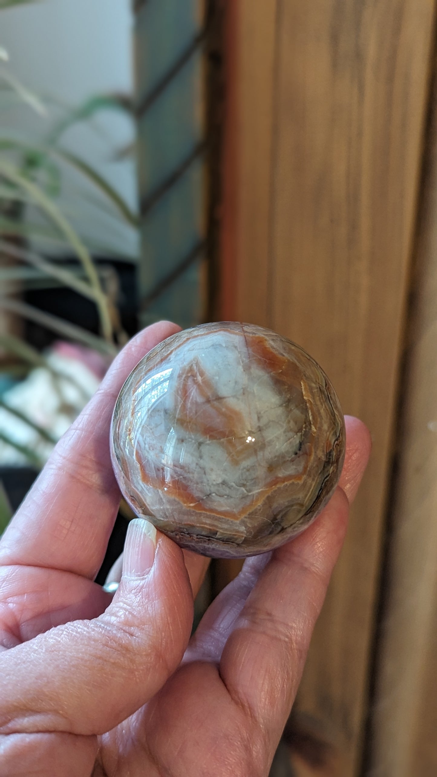 Agate with Amethyst Sphere