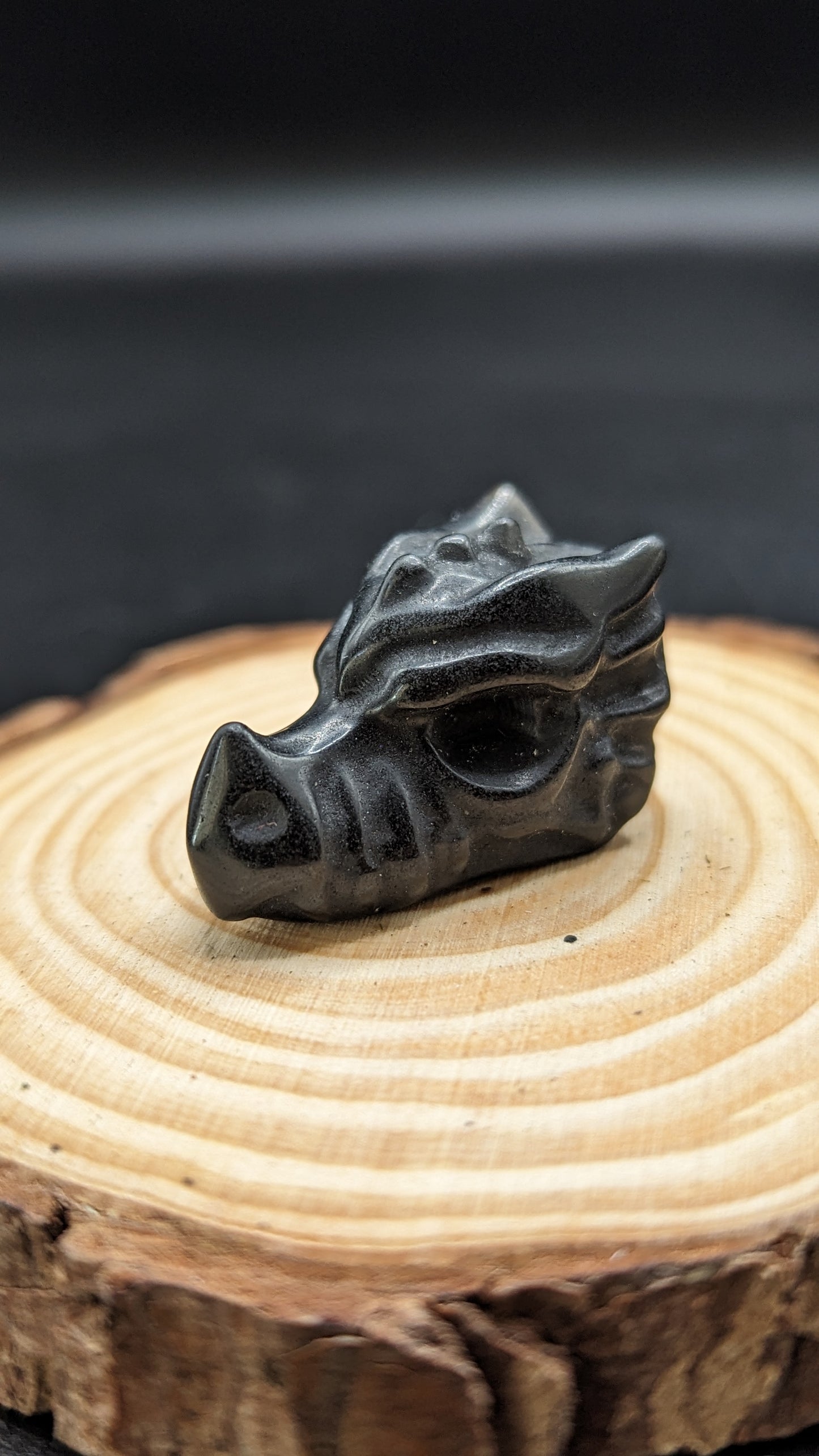 Dragon Head Mini (Black Obsidian)  -  PROTECTION, TRANSFORMATION, FULFILMENT