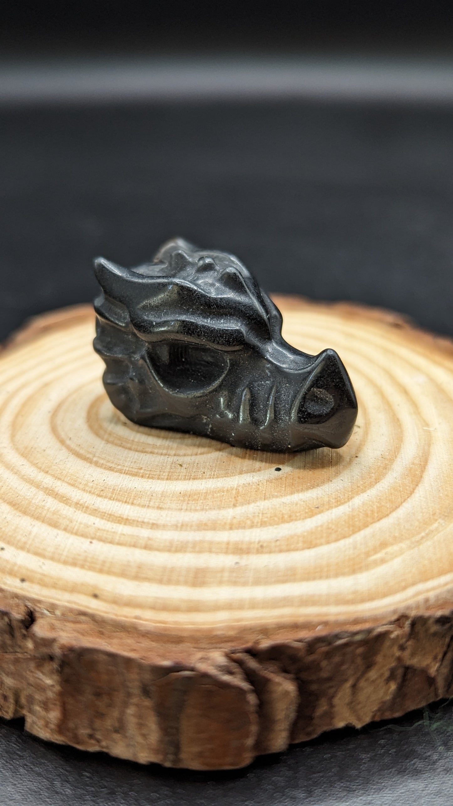 Dragon Head Mini (Black Obsidian)  -  PROTECTION, TRANSFORMATION, FULFILMENT