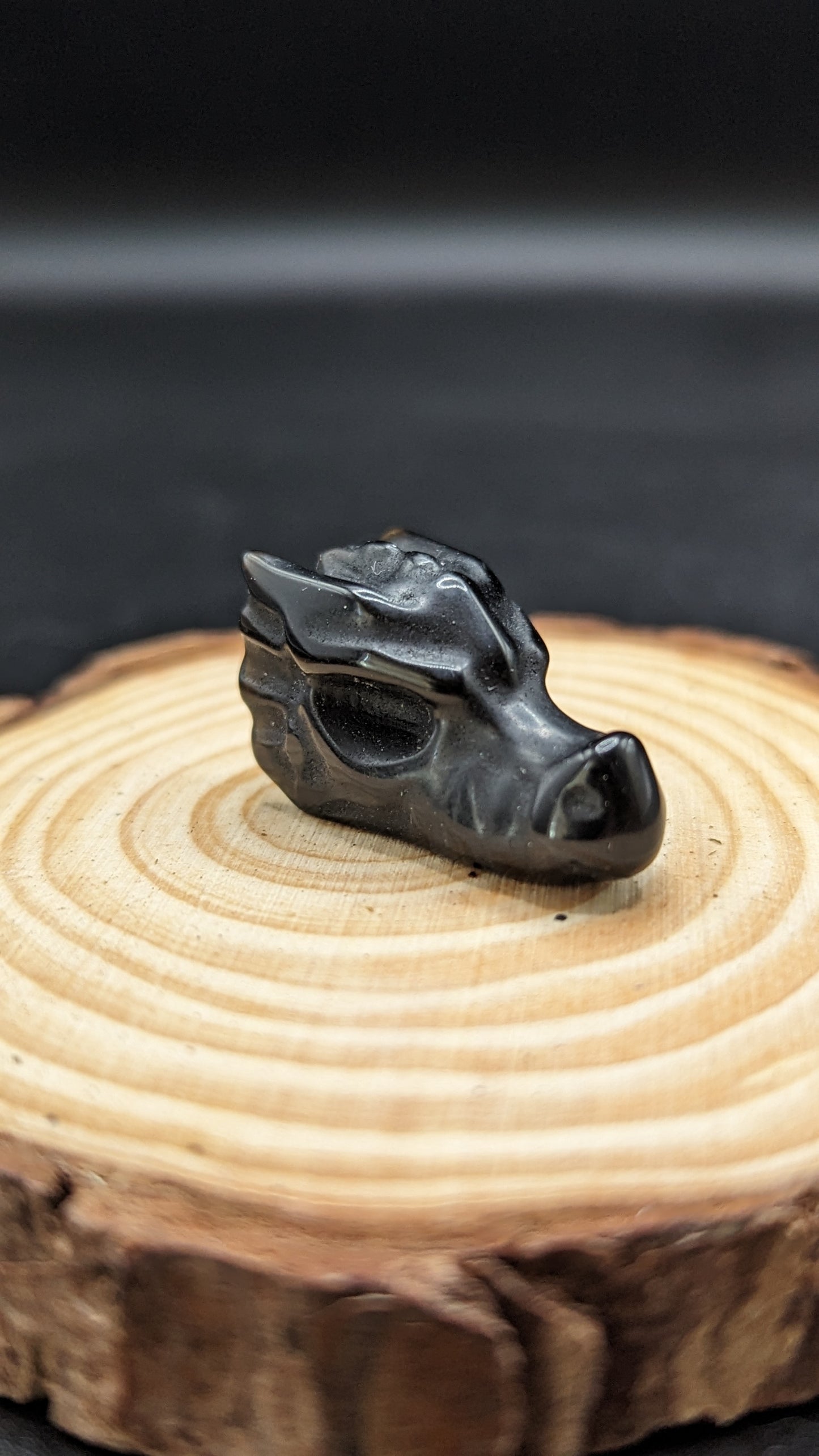 Dragon Head Mini (Black Obsidian)  -  PROTECTION, TRANSFORMATION, FULFILMENT