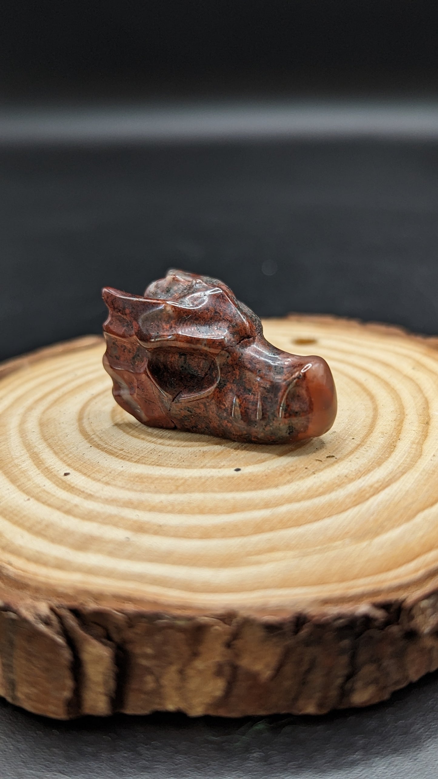 Dragon Head Mini (Red Jasper) - PROTECTION, BALANCE YIN/YANG, ENDURANCE