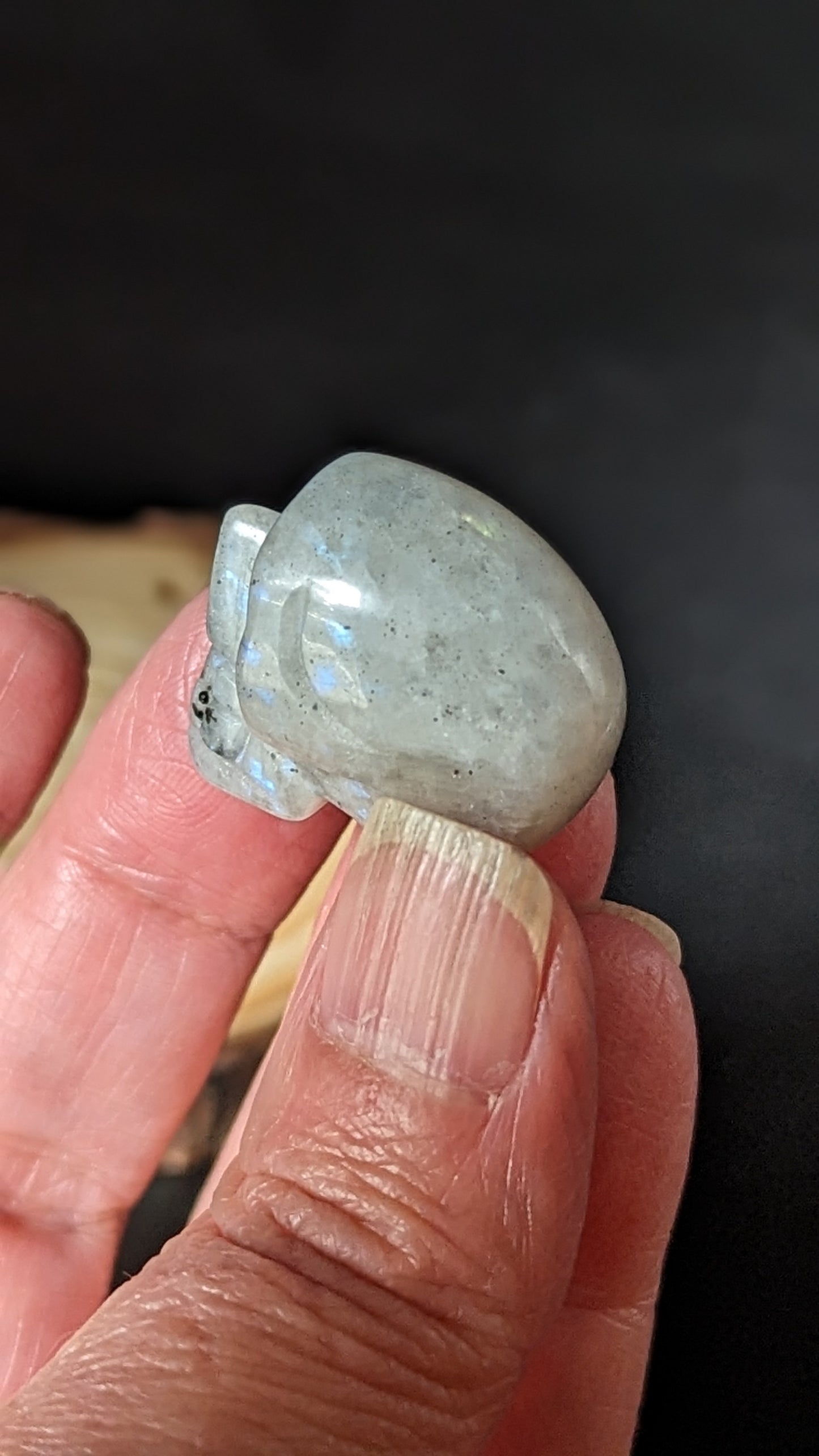 Skull Mini (Labradorite)- STRENGTH, TRANFORMATION, INTUITION