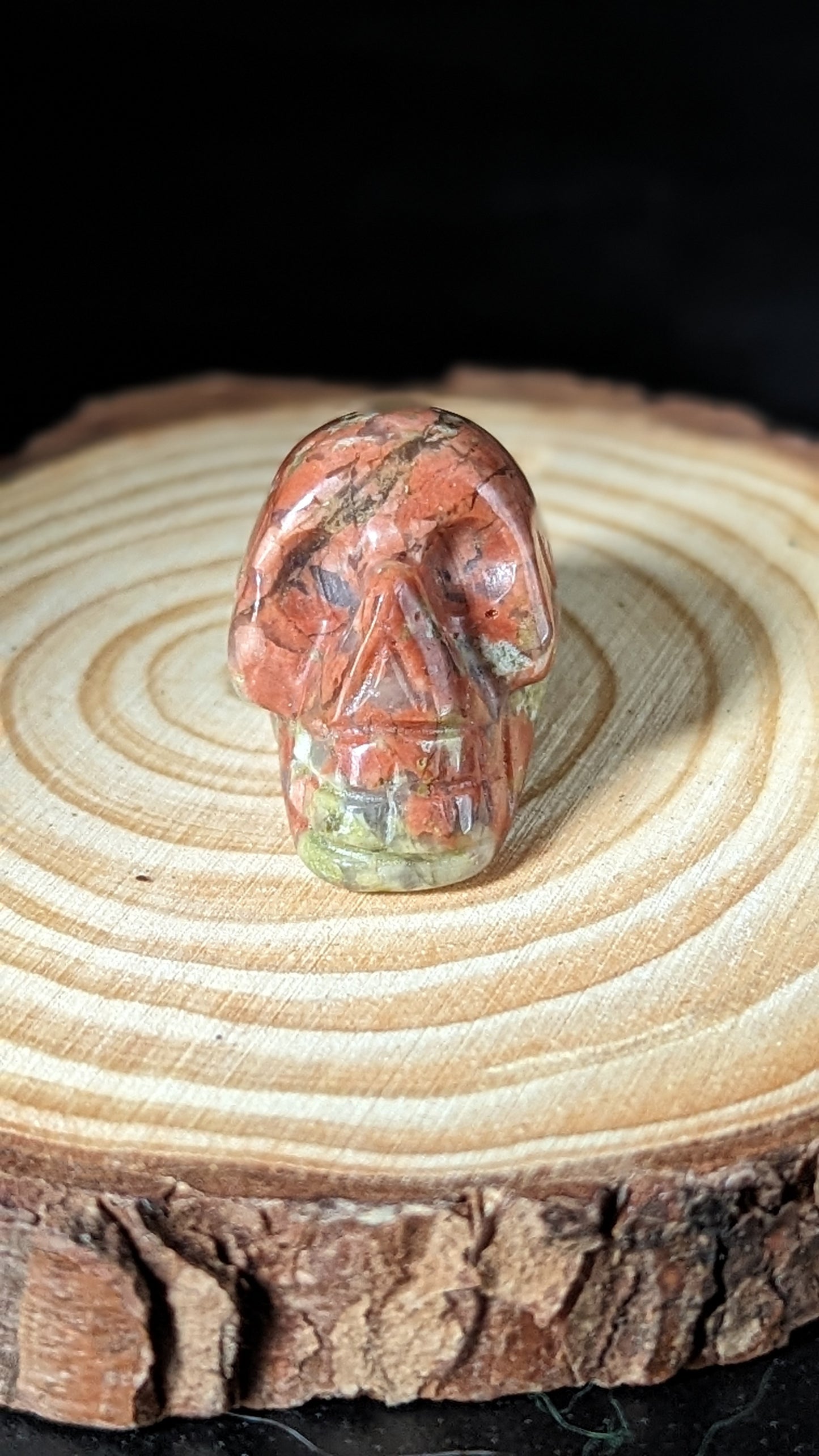 Skull Mini (Unakite) - SPIRITUALITY, VISION, EMOTIONAL BALANCE