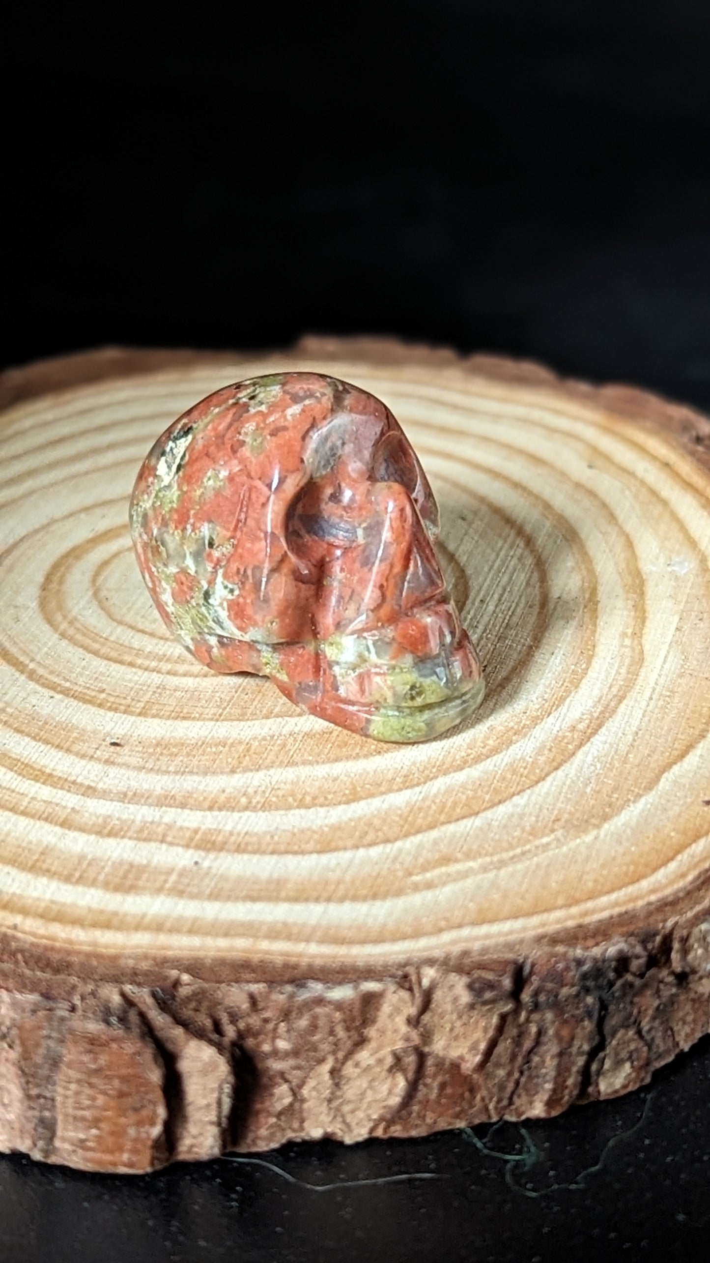 Skull Mini (Unakite) - SPIRITUALITY, VISION, EMOTIONAL BALANCE