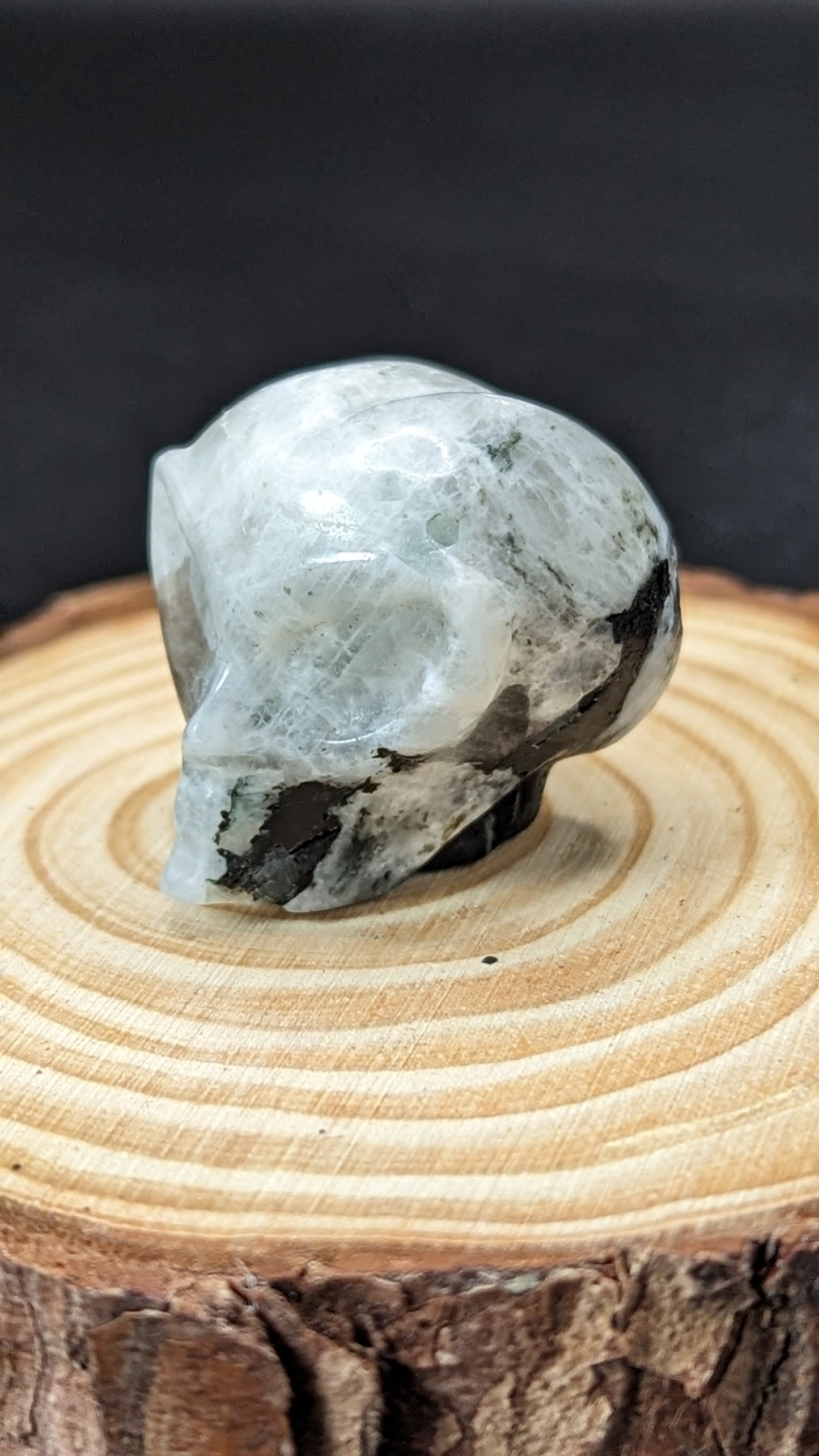 Alien Skull Mini (Rainbow Moonstone)  - AWARENESS, GROWTH, NEW BEGINNINGS