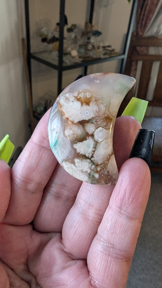 Flower Agate Moon - NEW BEGINNINGS, GROWTH, TRANSFORMATION