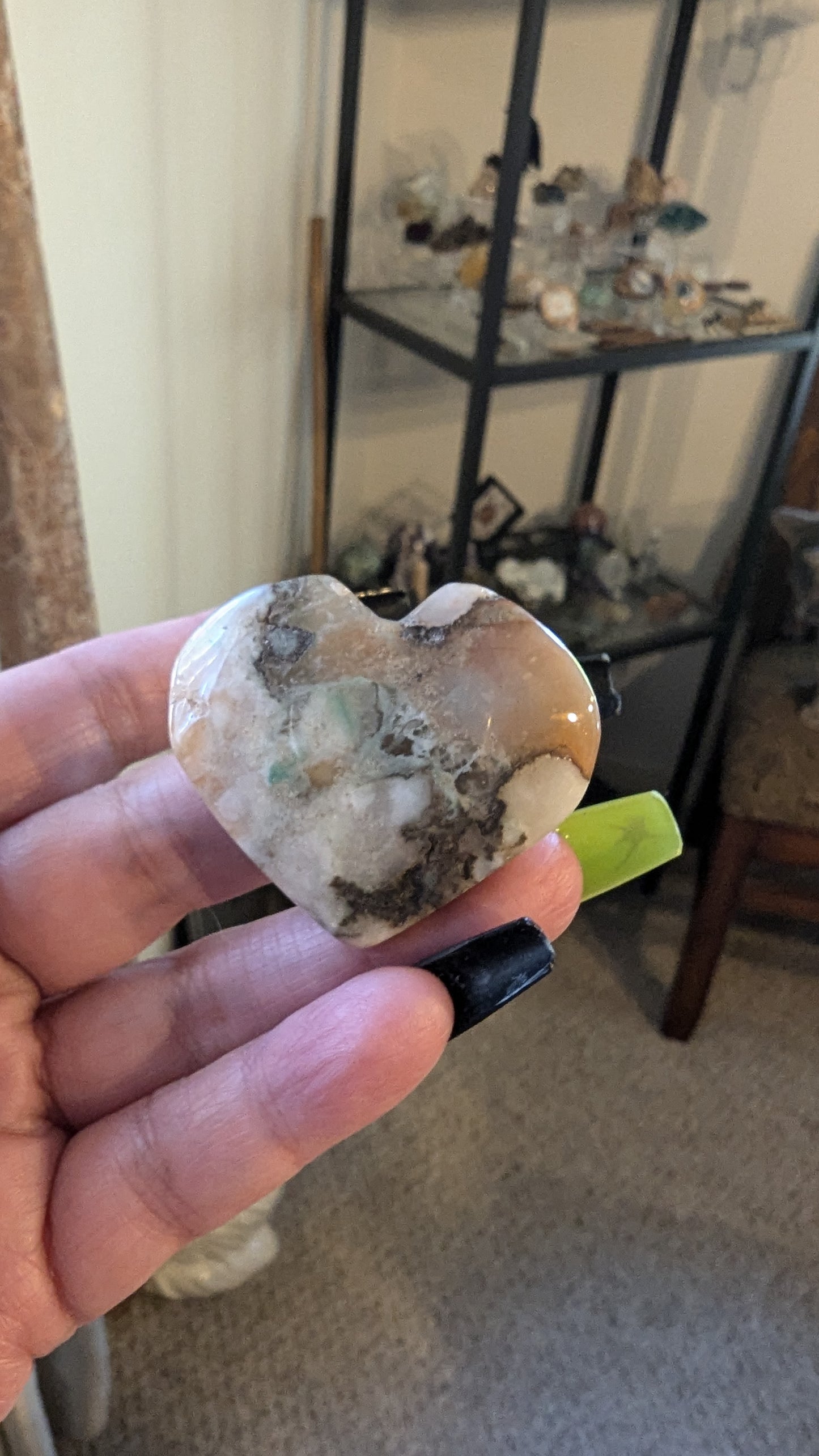 Flower Agate Heart - NEW BEGINNINGS, GROWTH, TRANSFORMATION