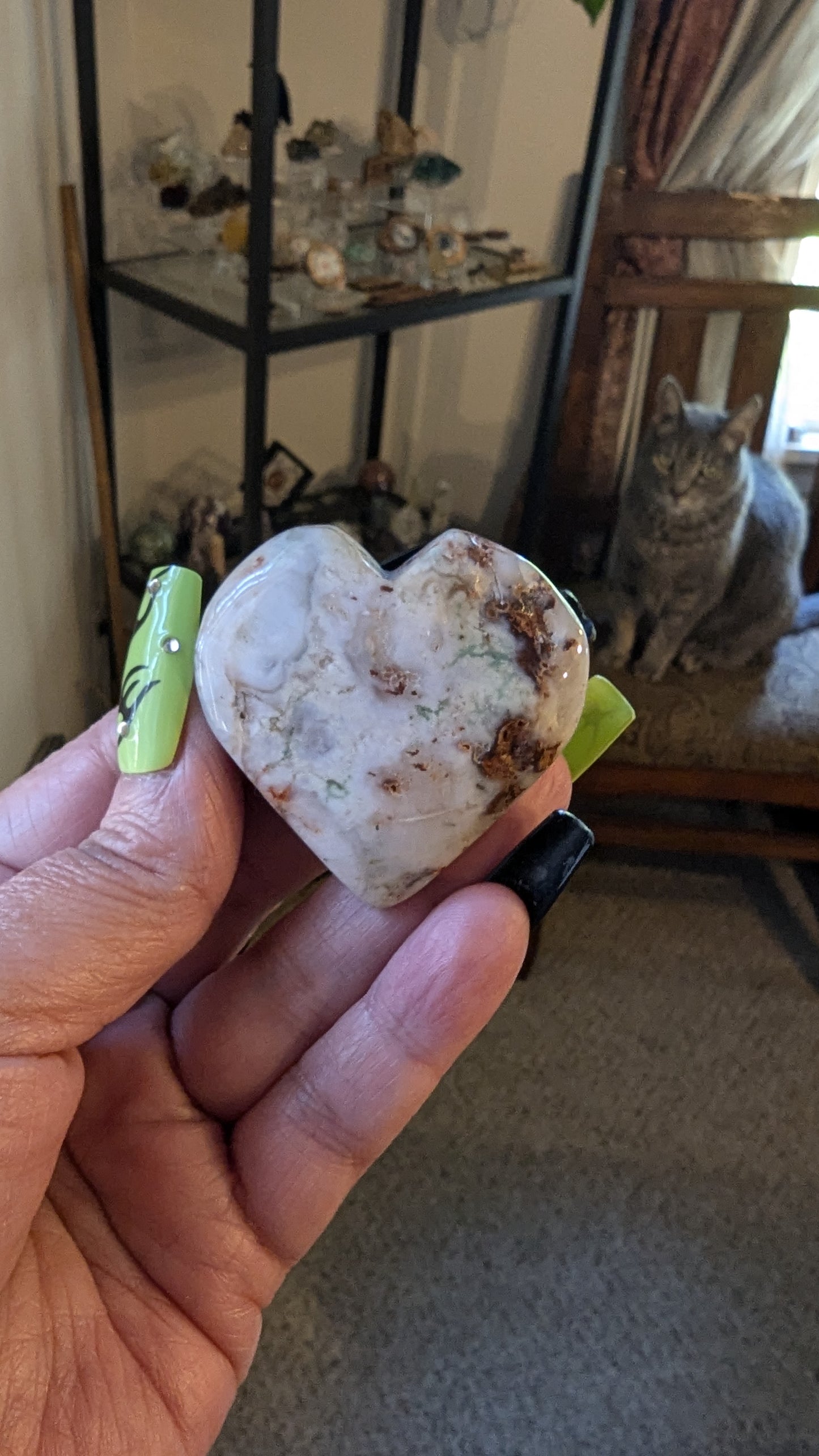 Flower Agate Heart - NEW BEGINNINGS, GROWTH, TRANSFORMATION