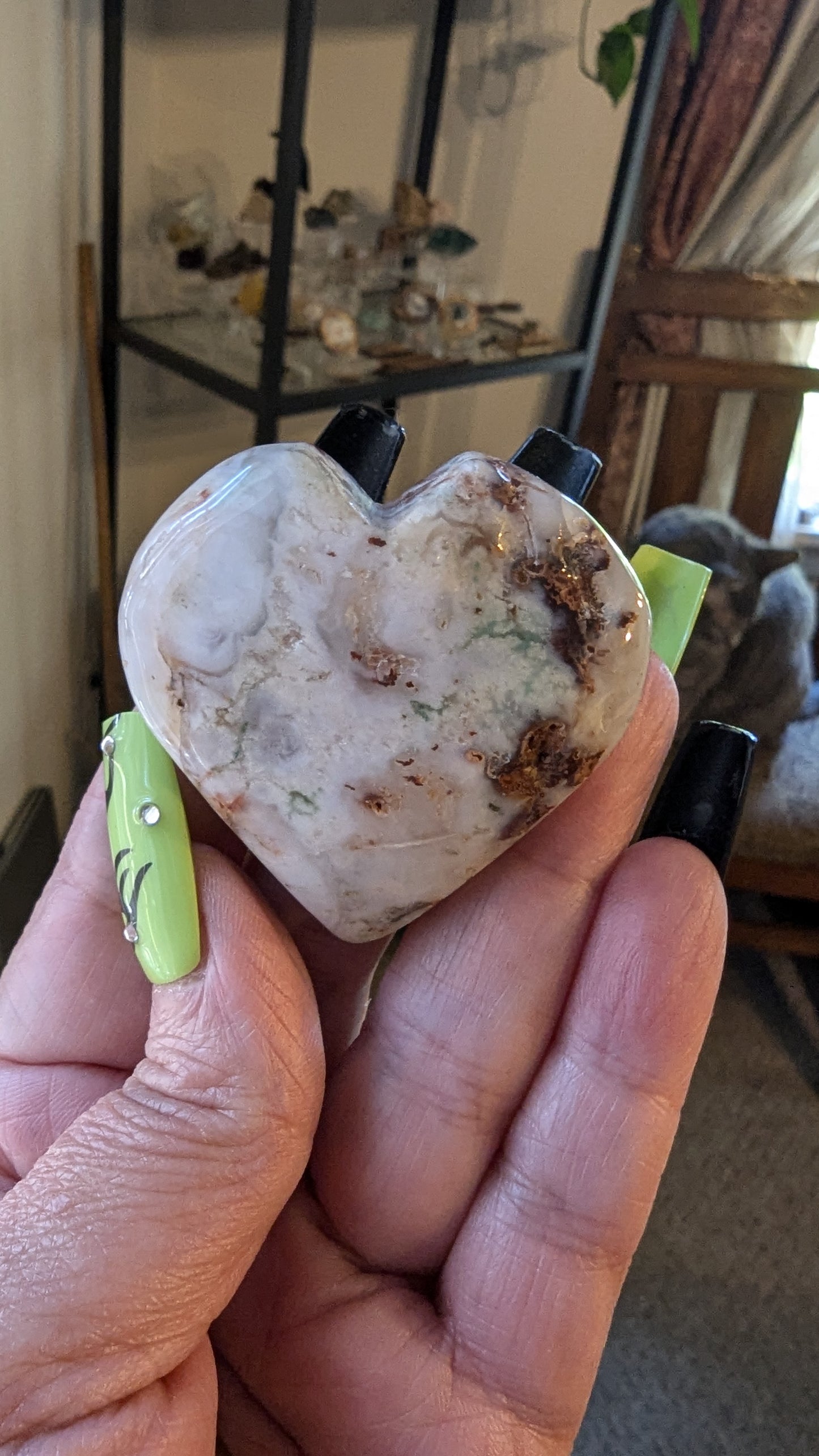 Flower Agate Heart - NEW BEGINNINGS, GROWTH, TRANSFORMATION