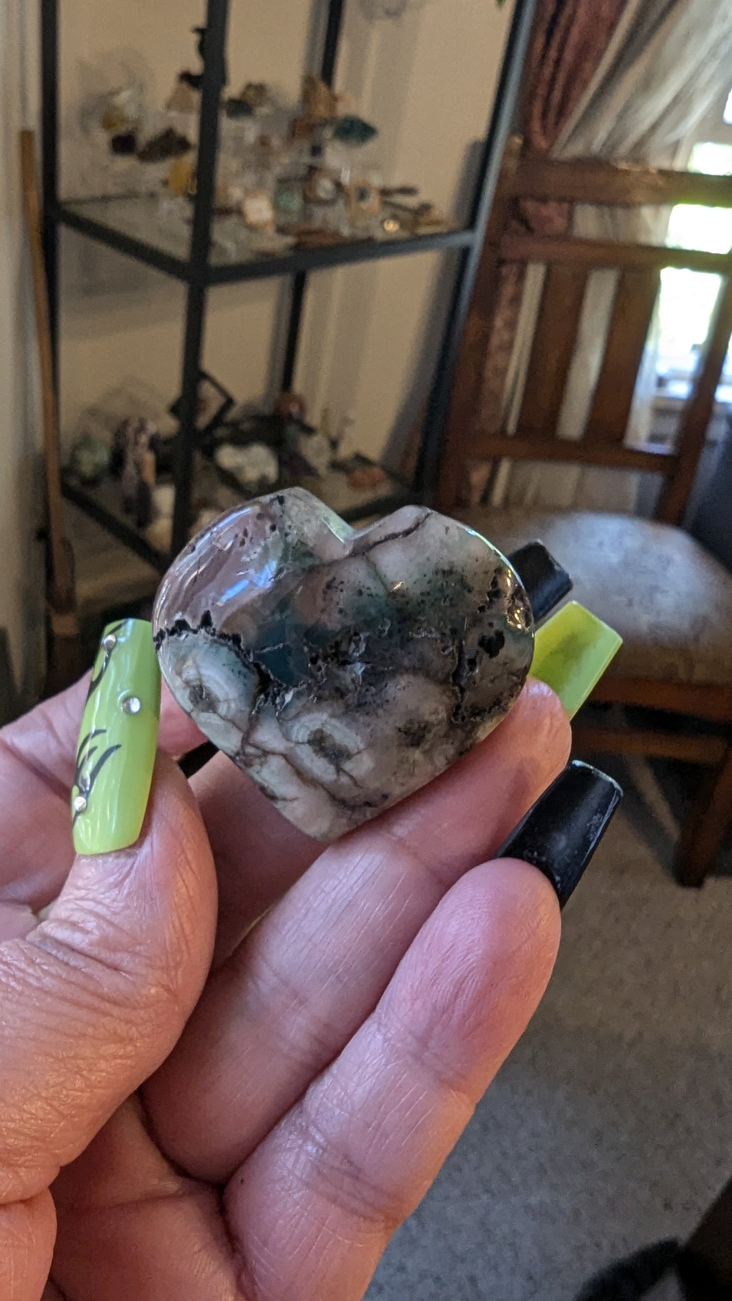 Flower Agate Heart - NEW BEGINNINGS, GROWTH, TRANSFORMATION