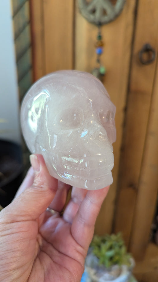 Skull (Rose Quartz) - EMPOWERMENT, CONFIDENCE, HARMONY