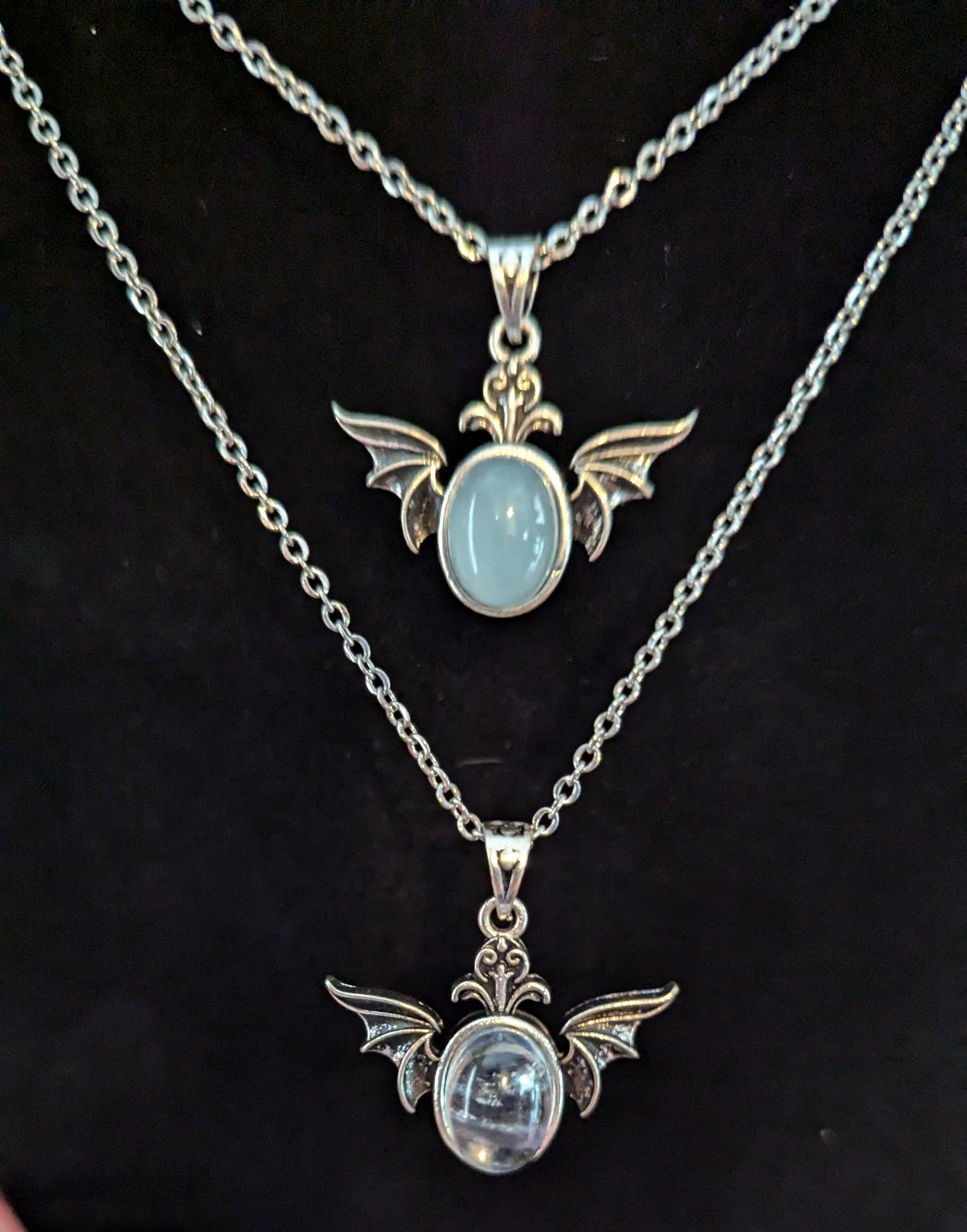 Bat Necklace (Aquamarine) - PEACE, INSPIRATION, GROWTH