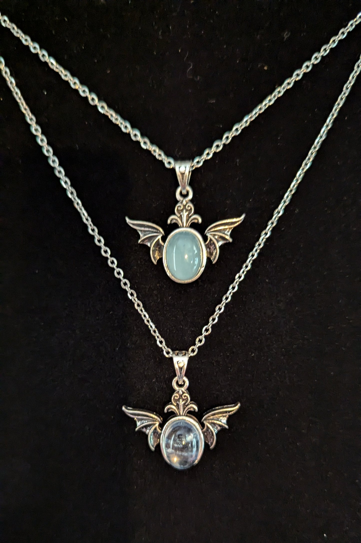 Bat Necklace (Aquamarine) - PEACE, INSPIRATION, GROWTH