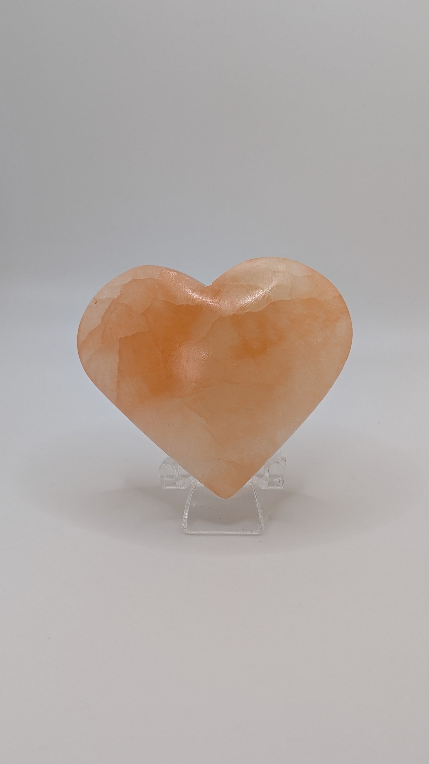 Peach Selenite Heart - PROTECTION, STRENGTH, HEALING