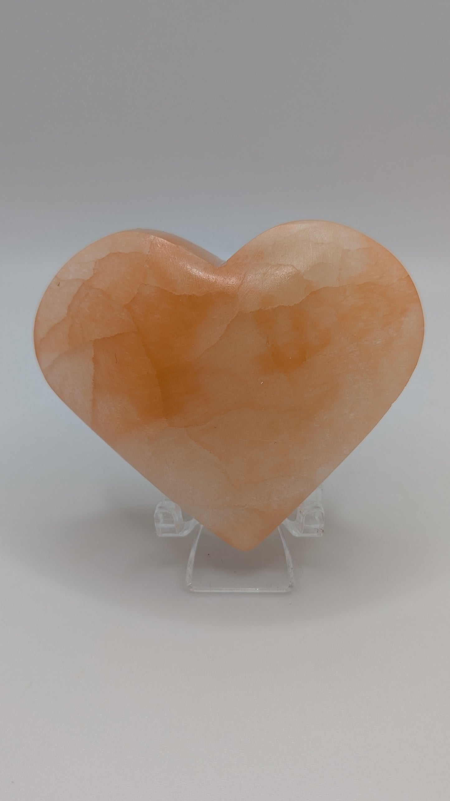 Peach Selenite Heart - PROTECTION, STRENGTH, HEALING